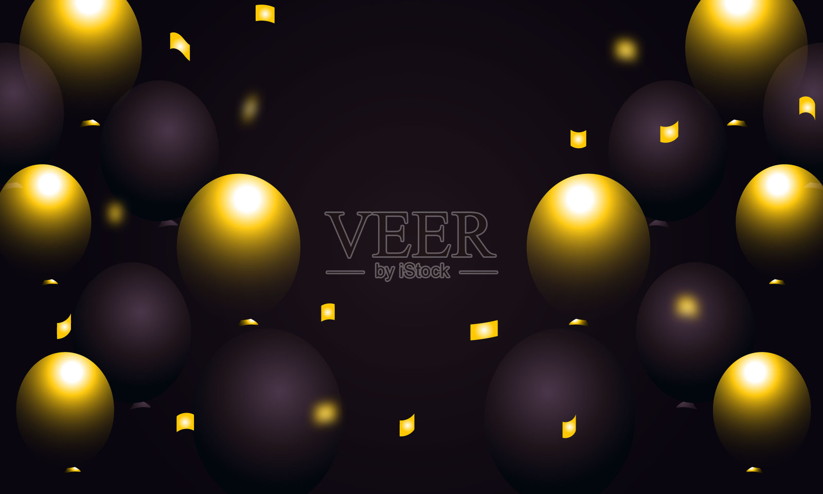 生日快乐金色和黑色庆祝背景设计股票插图插画图片素材