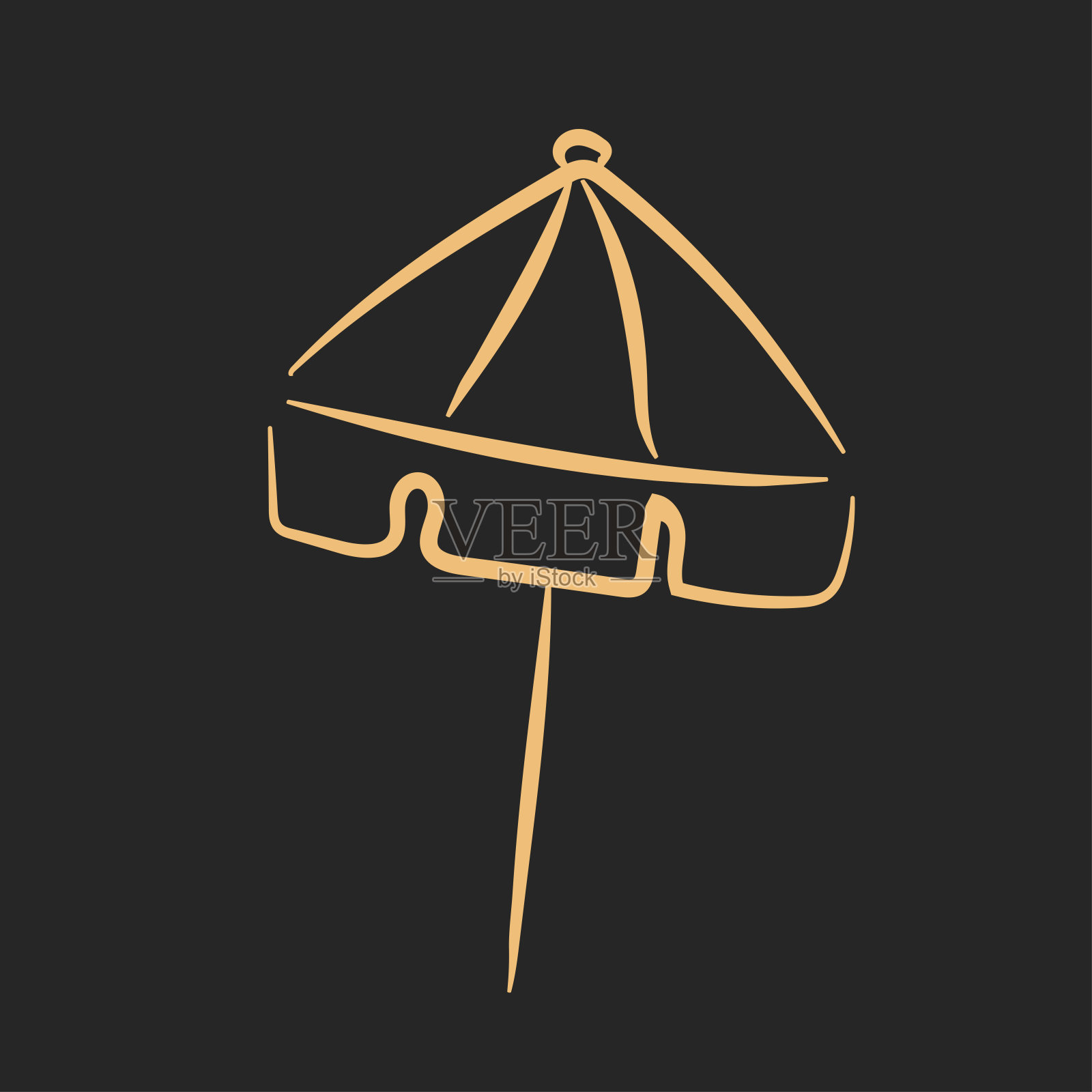 夏日沙滩伞图标插画图片素材