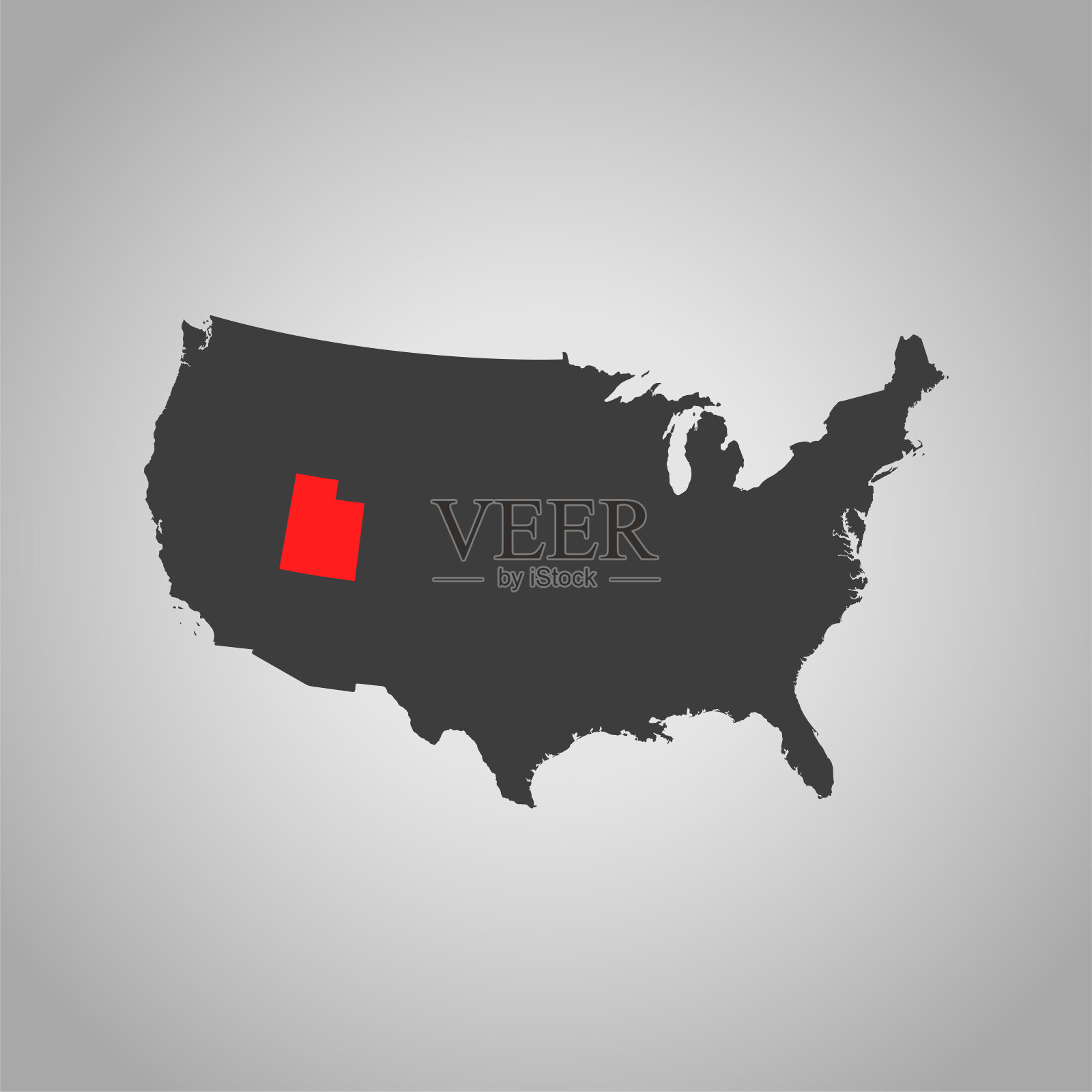 犹他州的地图插画图片素材