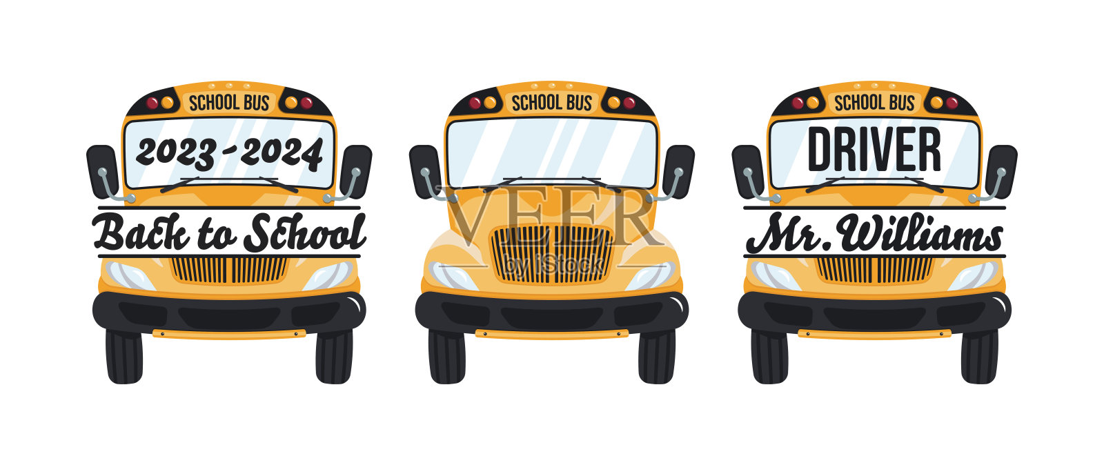 校车司机拆分名称框架模板插画图片素材