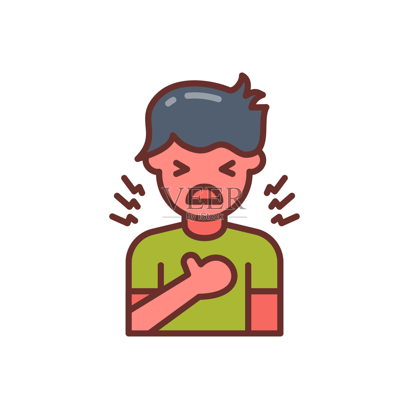 胸痛图标在矢量。标识插画图片素材