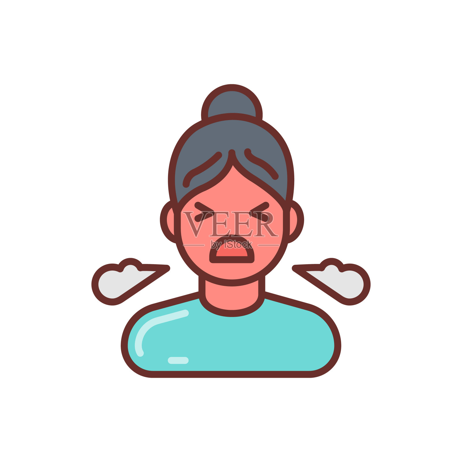 呼吸困难图标在矢量。标识插画图片素材