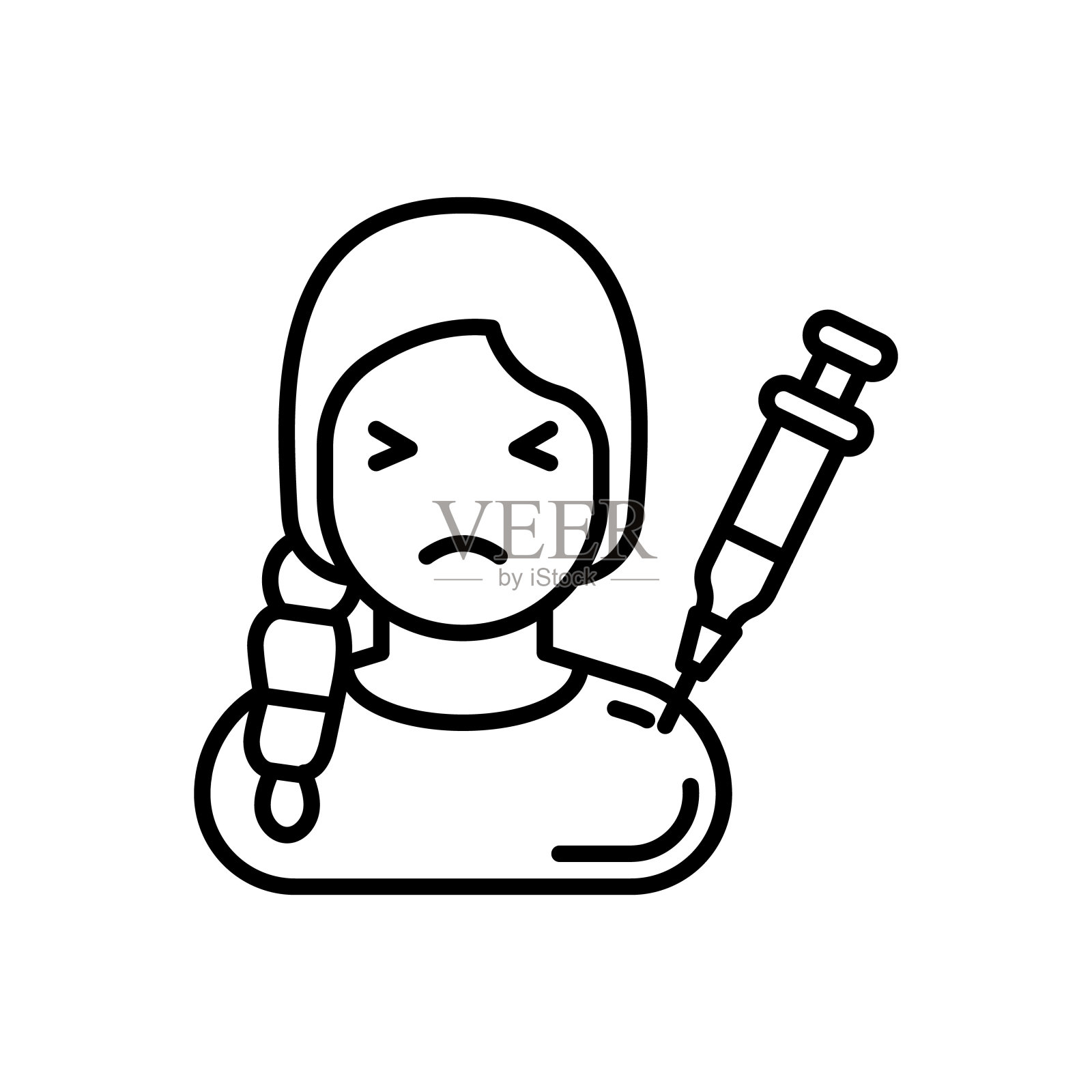 载体中的疫苗接种图标。标识插画图片素材