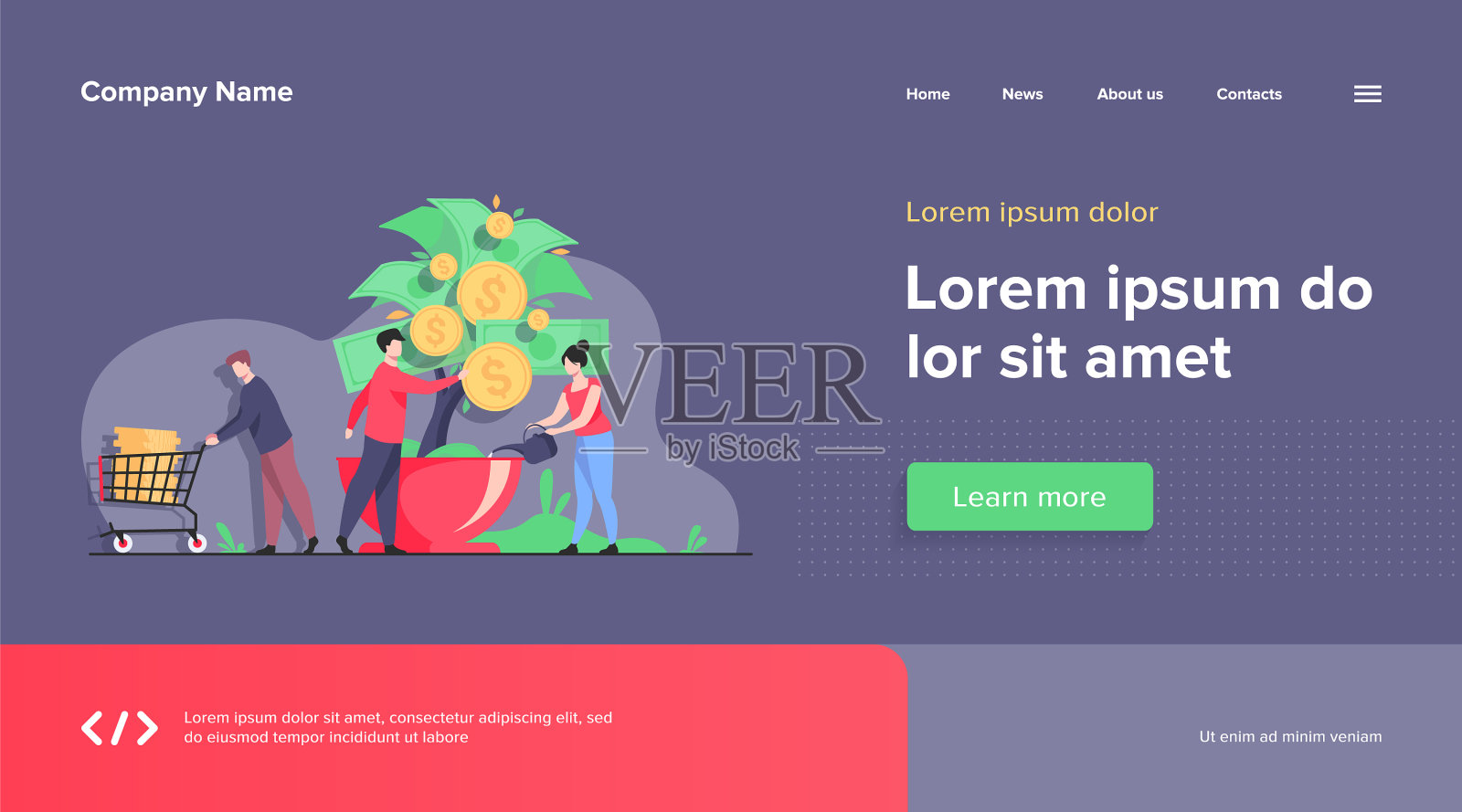 人们种摇钱树插画图片素材