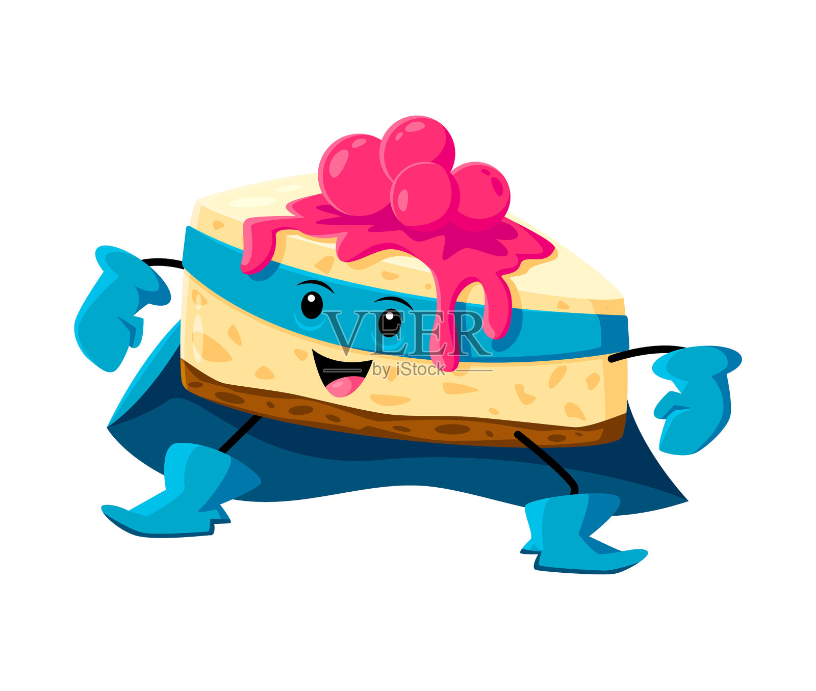 卡通快餐滑稽蛋糕超级英雄的角色设计元素图片