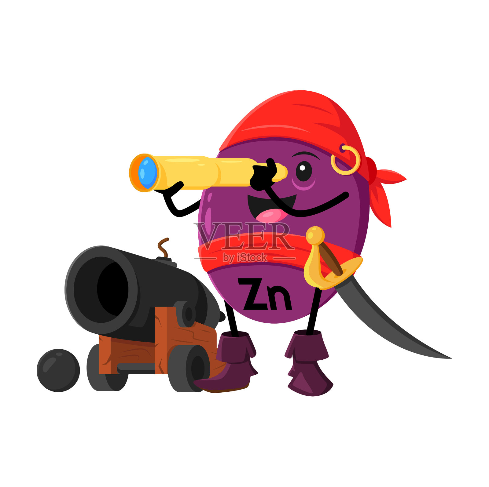 卡通维生素锌微量营养素海盗人物设计元素图片