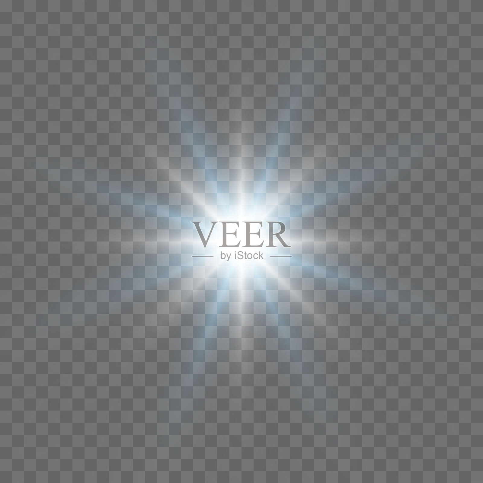 发光效果。那颗星发出耀眼的光芒。插画图片素材