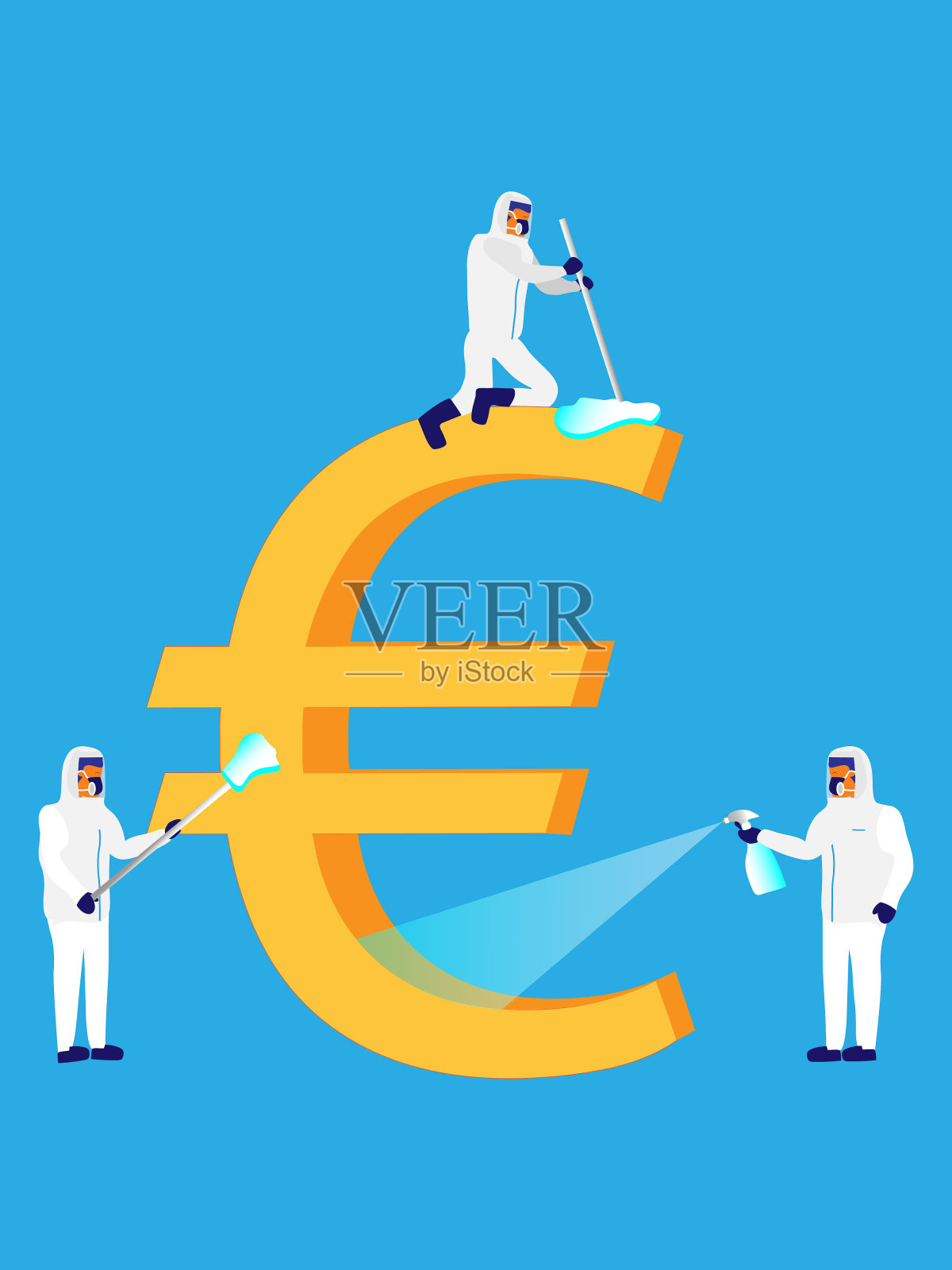 清洁欧元插画图片素材