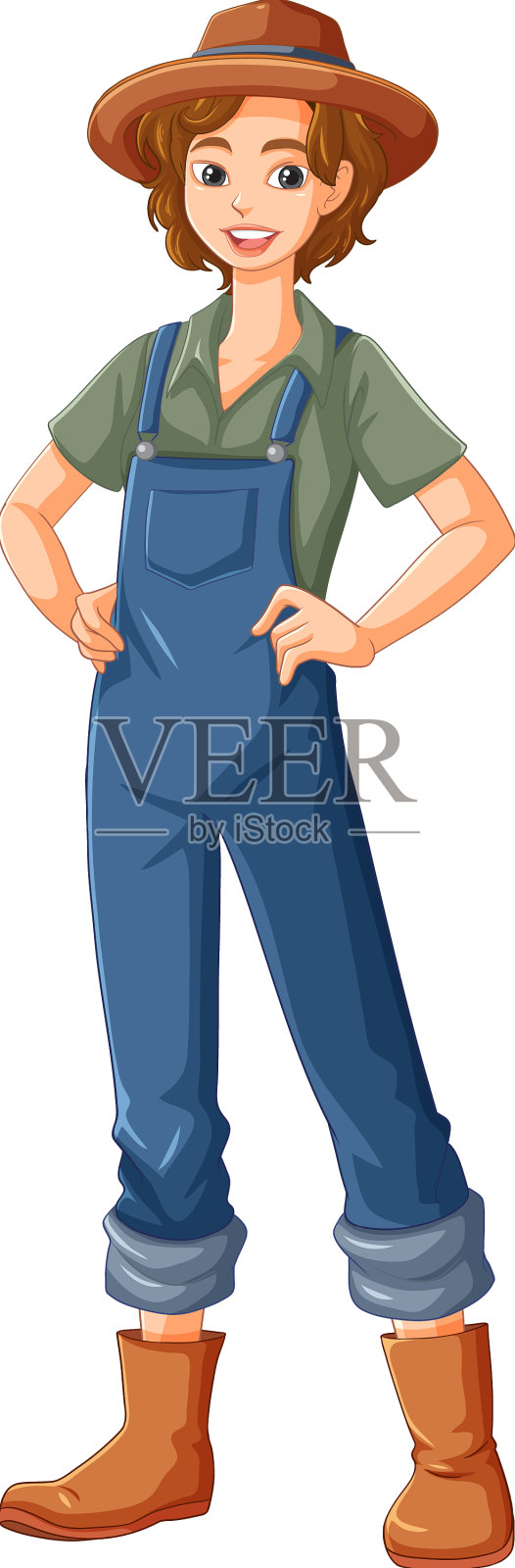 戴着花园帽的女园丁设计元素图片