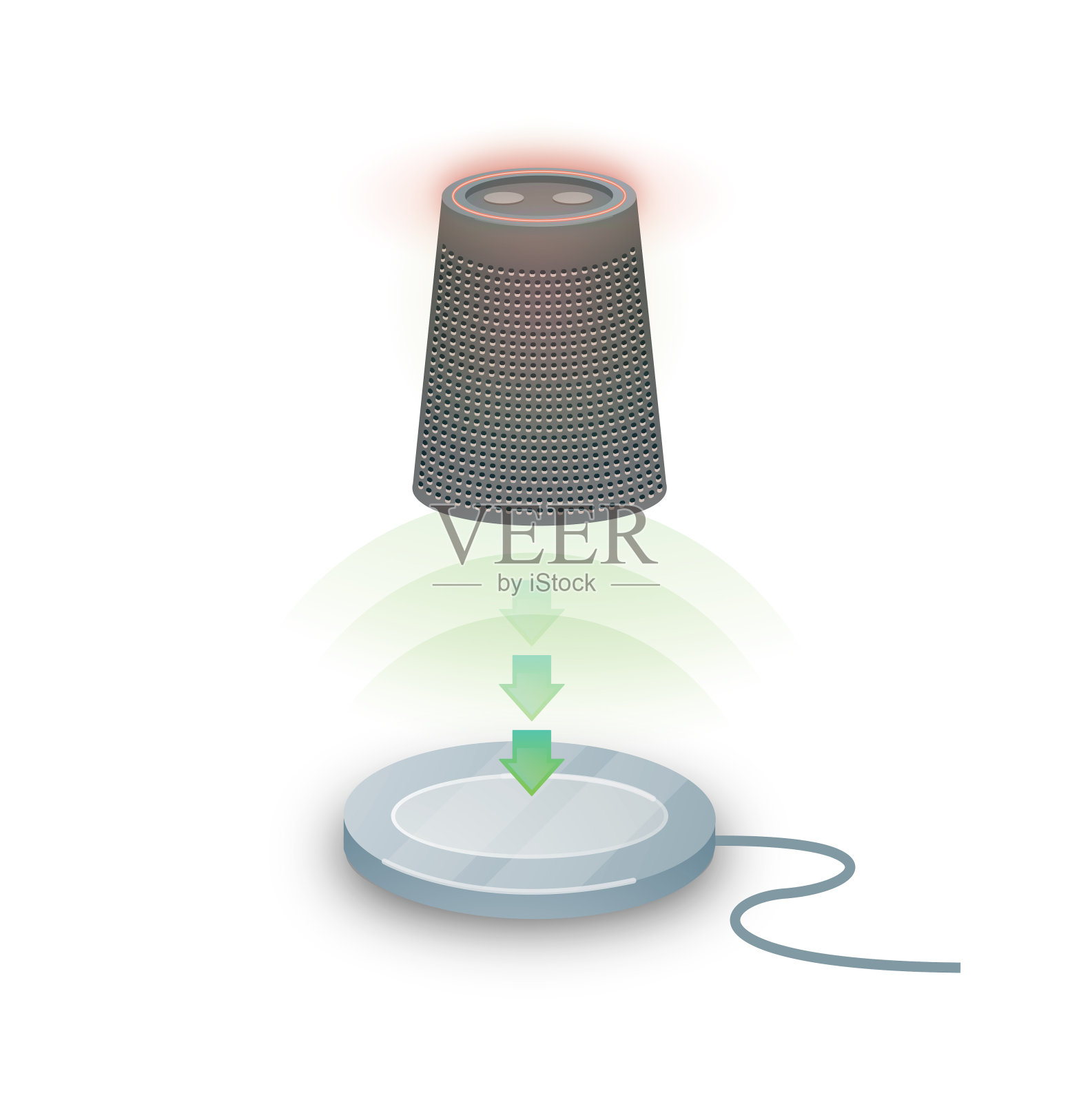虚拟助手/智能扬声器无线充电设计元素图片