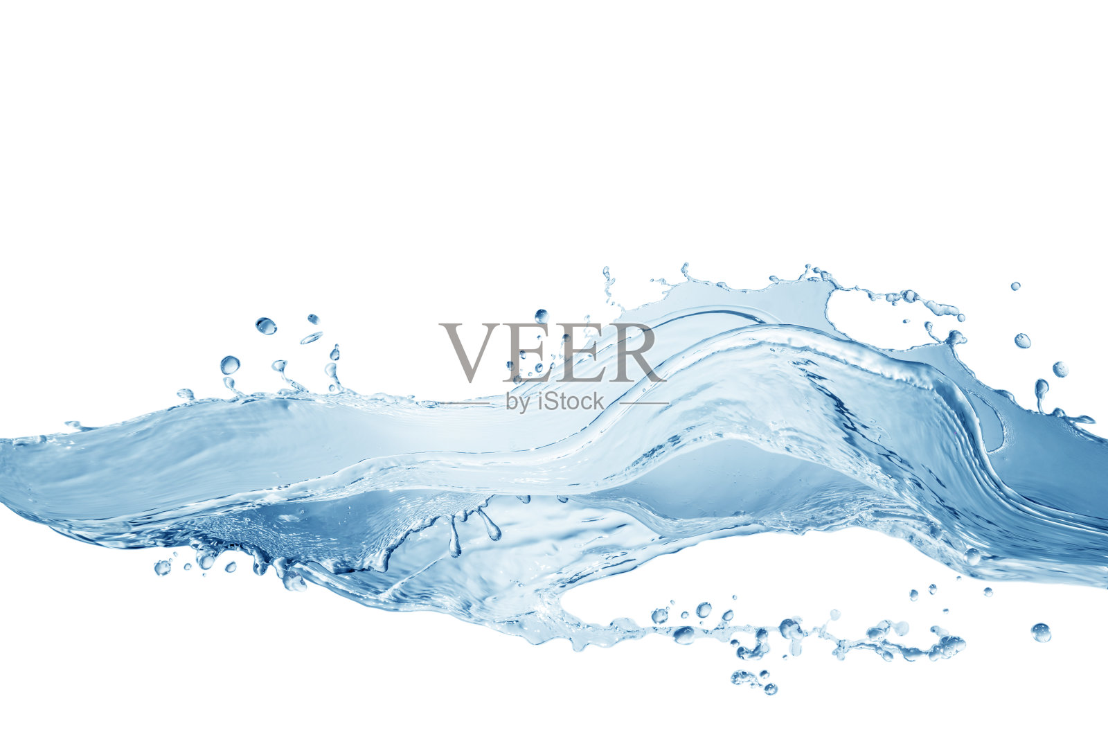 水花孤立在白色背景上，水花飞溅照片摄影图片