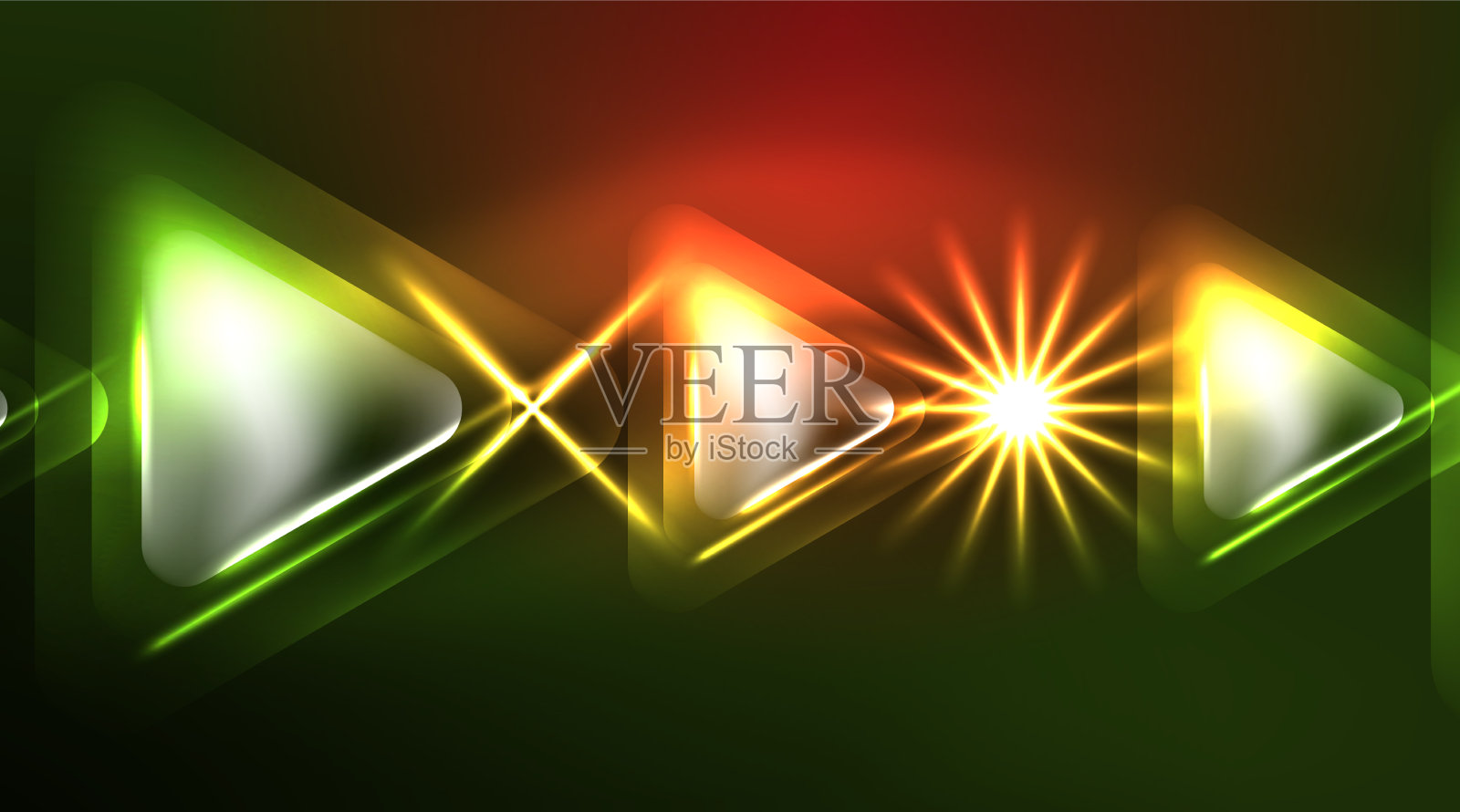 数字霓虹灯抽象背景三角形和插画图片素材