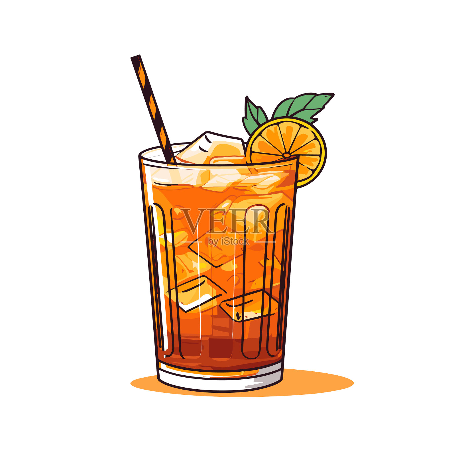 迈泰鸡尾酒手绘漫画迈泰涂鸦插画图片素材