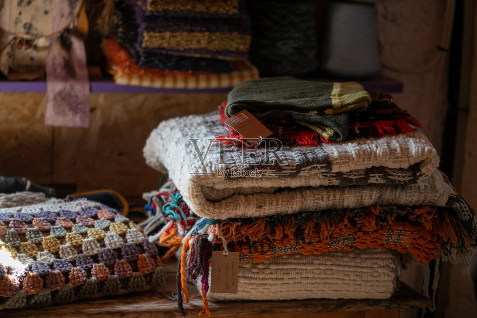用植物印花织物。照片摄影图片
