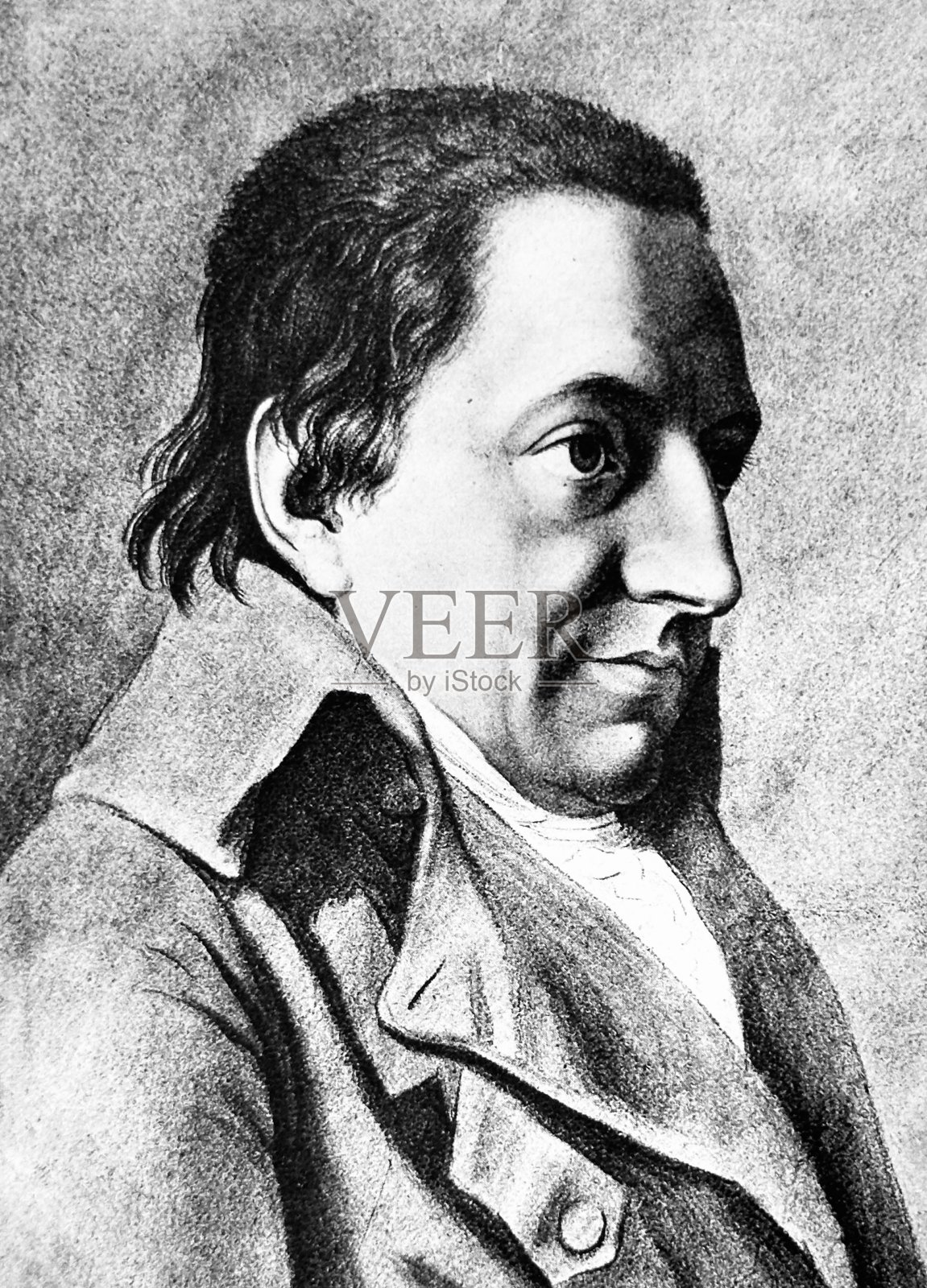 约翰·戈特利布·费希特，德国哲学家插画图片素材