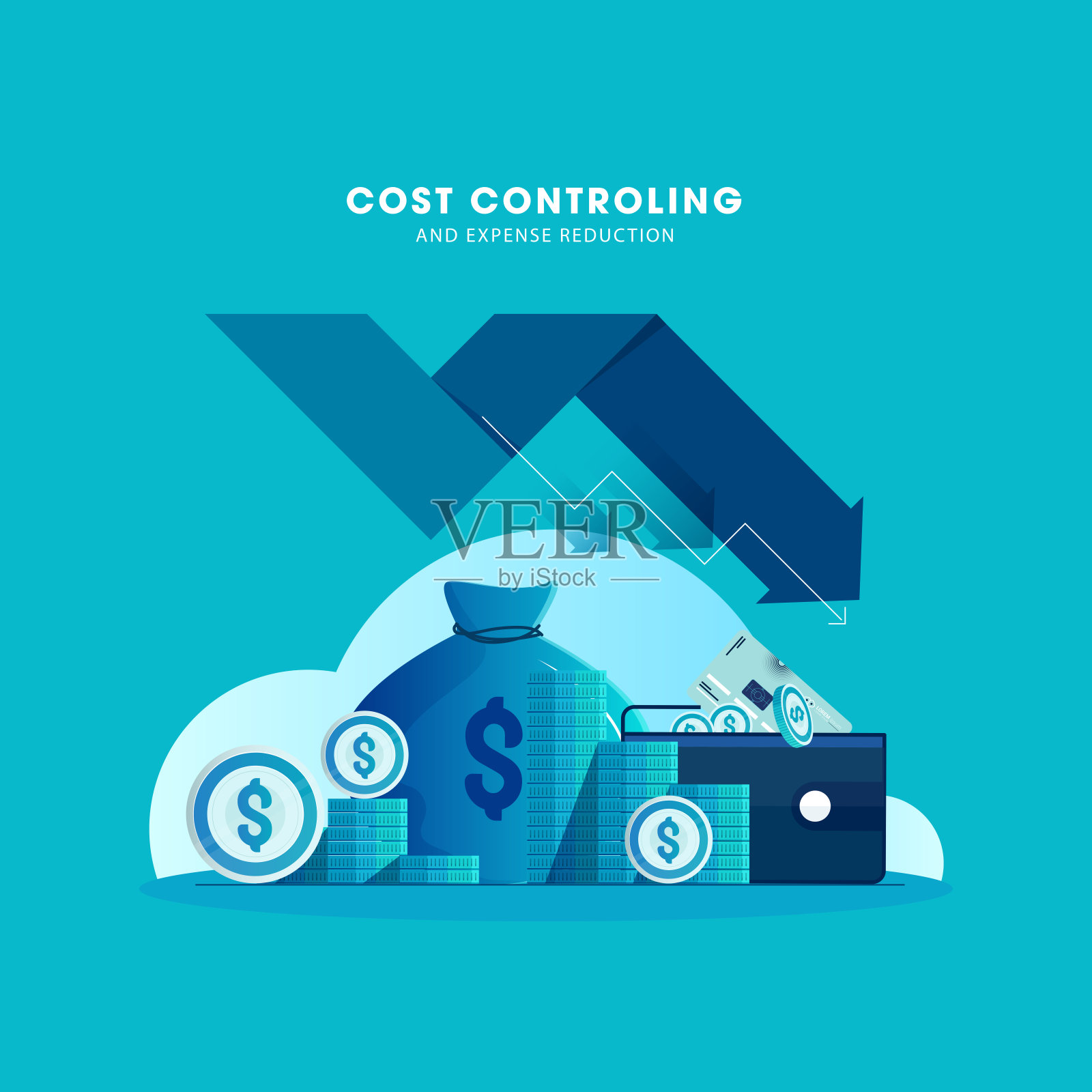 成本控制矢量图插画图片素材