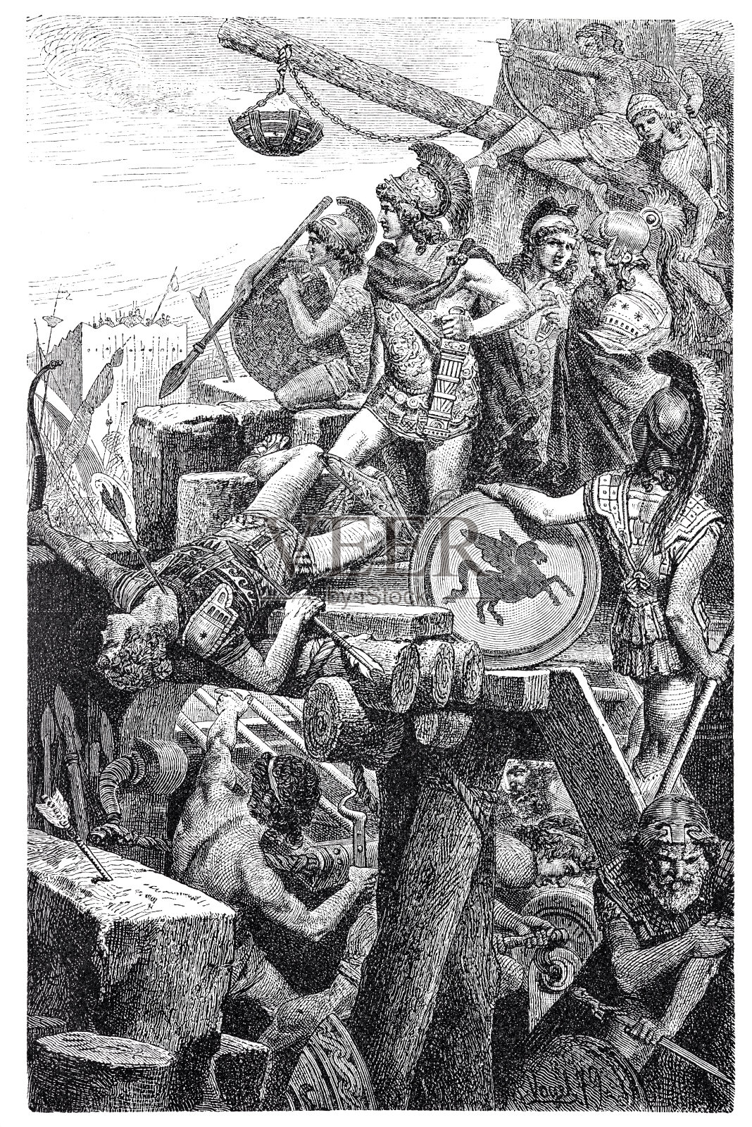 亚历山大大帝在提洛斯插画图片素材