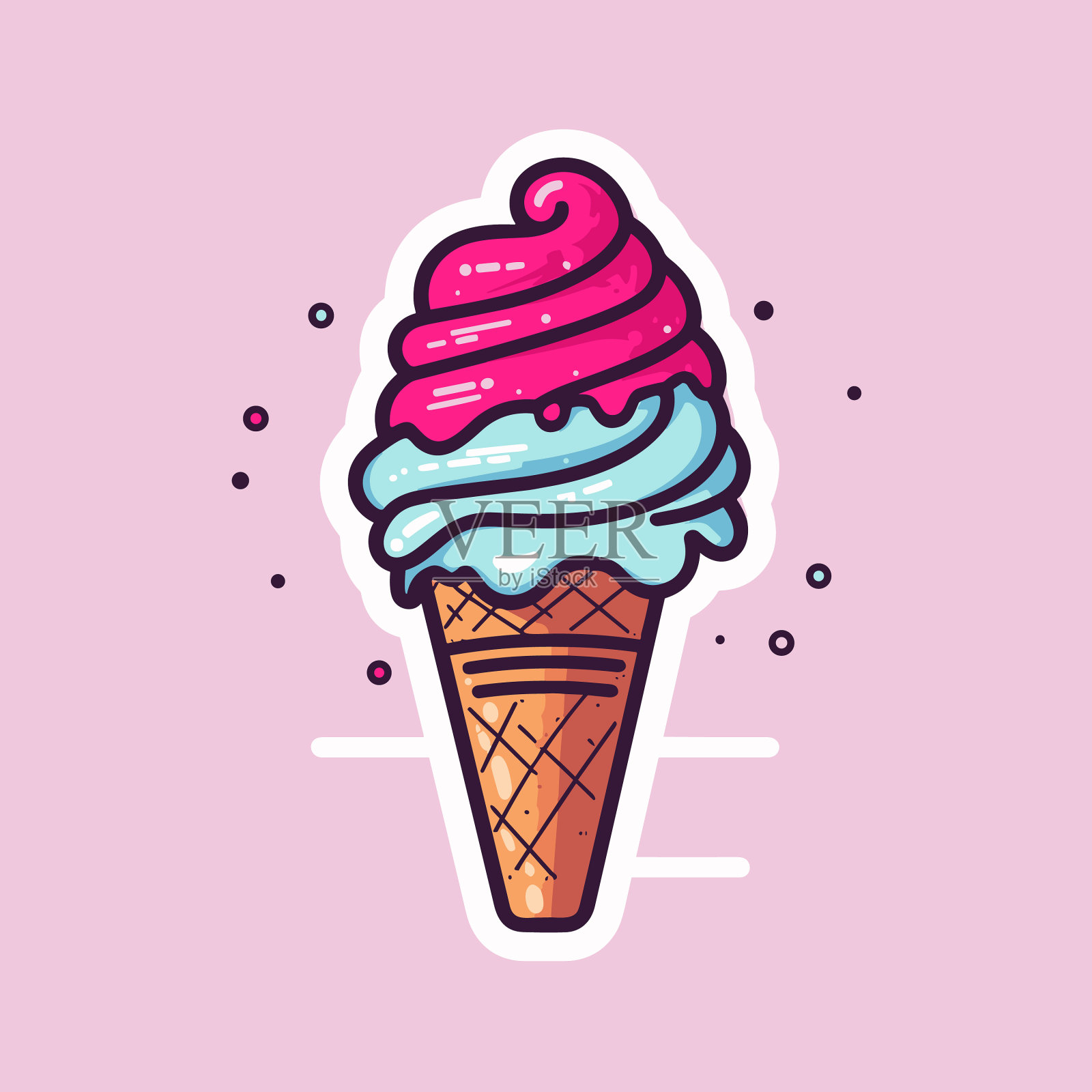 冰淇淋手绘漫画冰淇淋涂鸦插画图片素材
