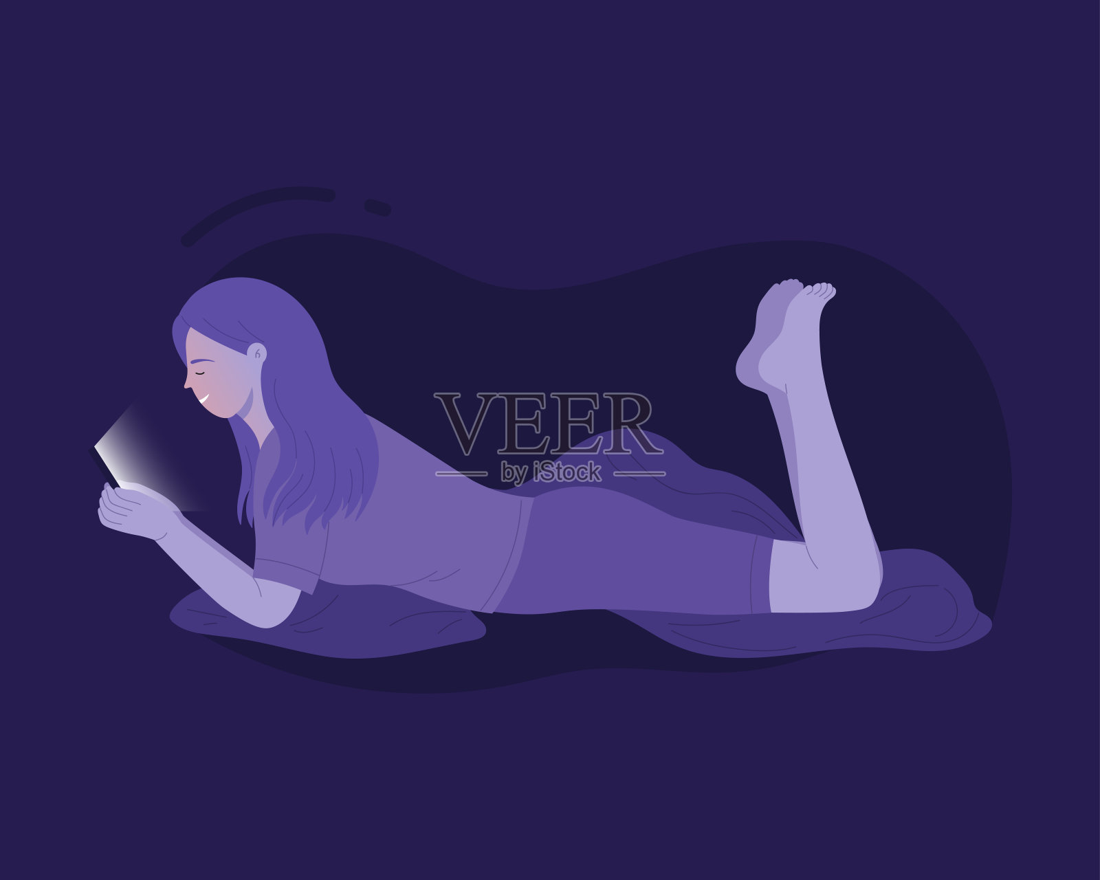 有睡眠问题的女孩插画图片素材