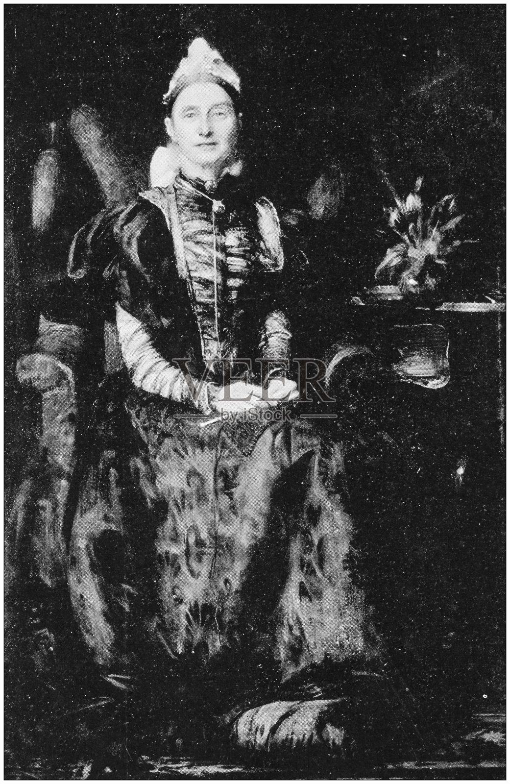 古色古香的绘画照片:女人插画图片素材