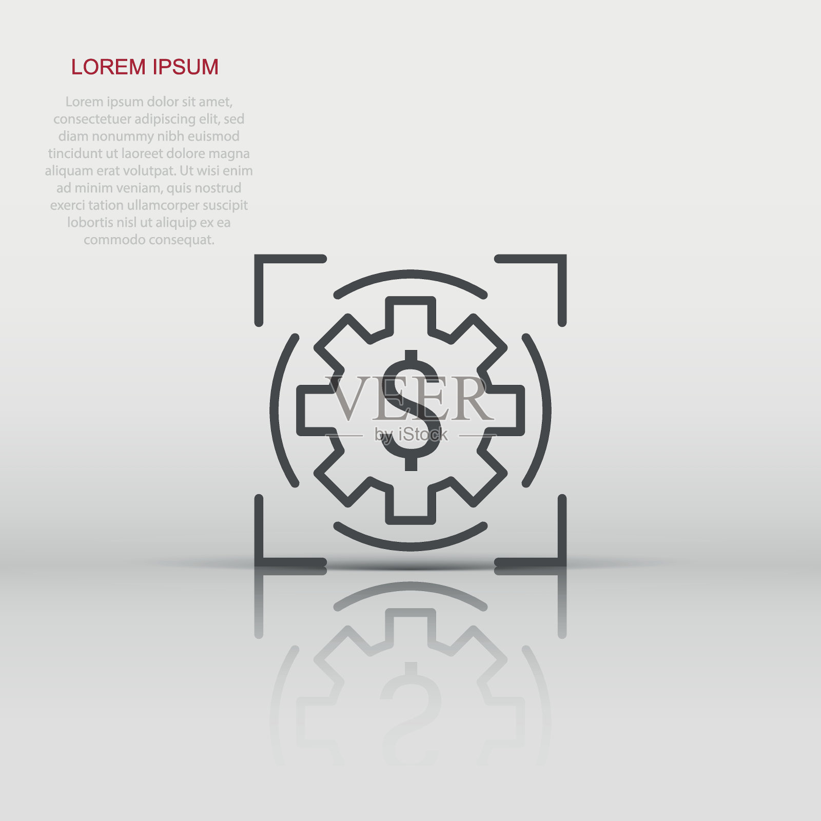 金钱收入图标在平面风格。美元硬币矢量插图上的白色孤立的背景。财务结构经营理念。插画图片素材