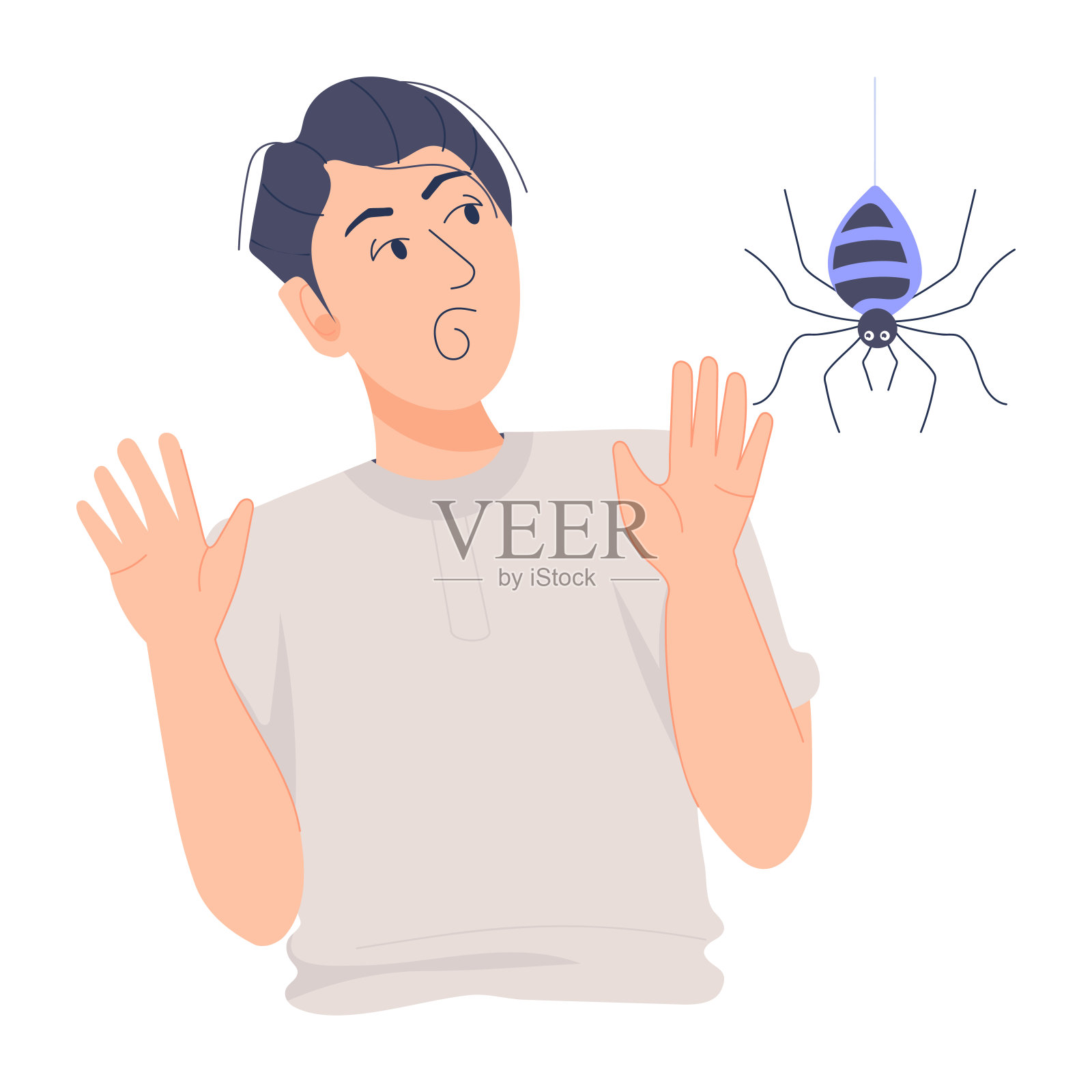 可怕的蜘蛛插画图片素材