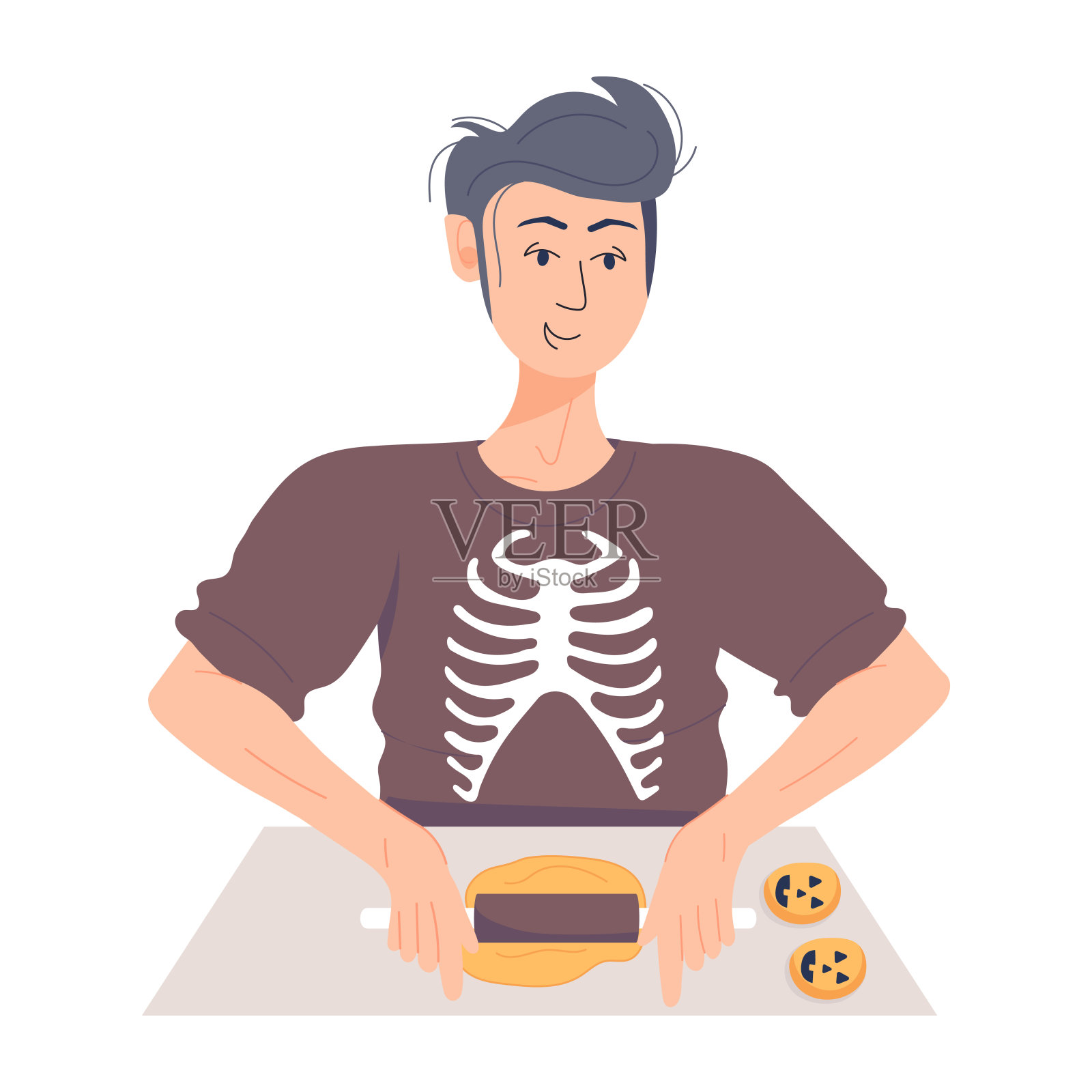 万圣节橡皮泥插画图片素材