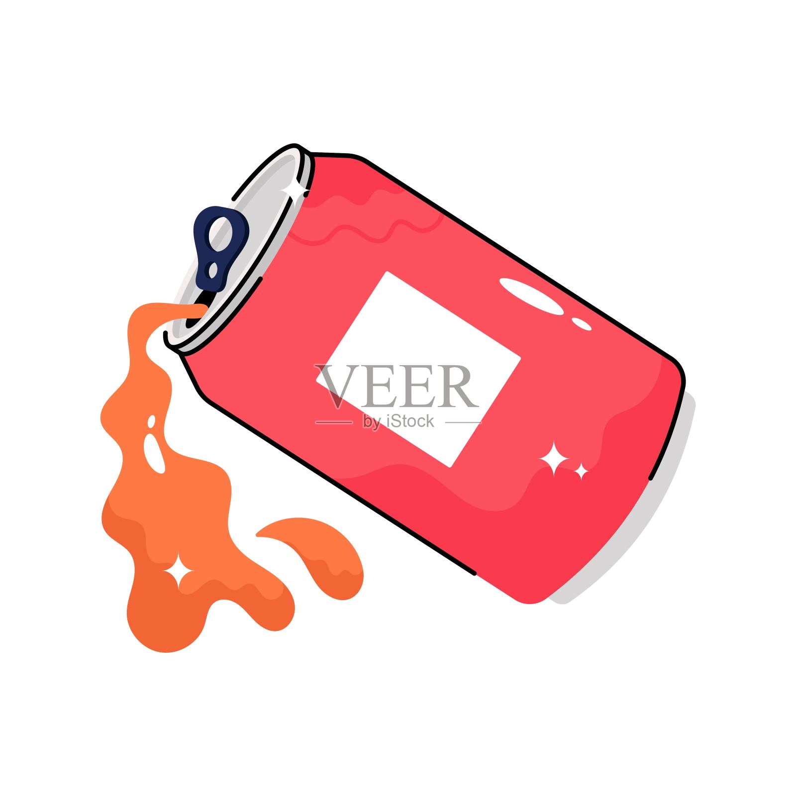 软饮料涂鸦矢量填充轮廓贴纸。EPS 10文件插画图片素材