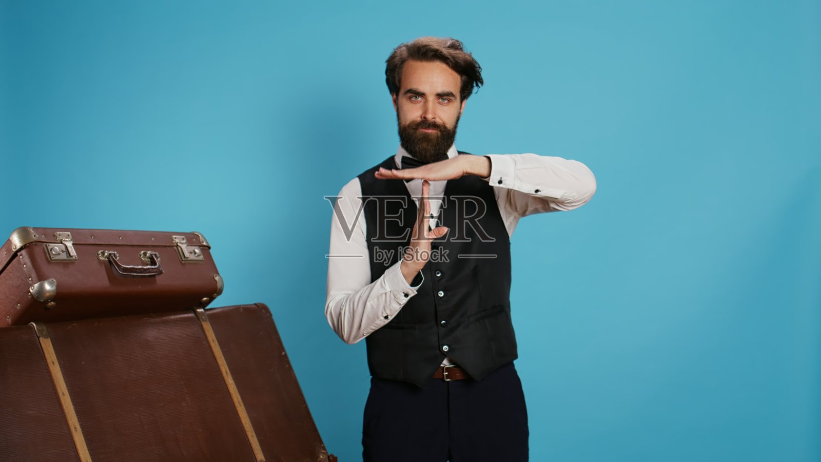 酒店礼宾部做超时标志照片摄影图片