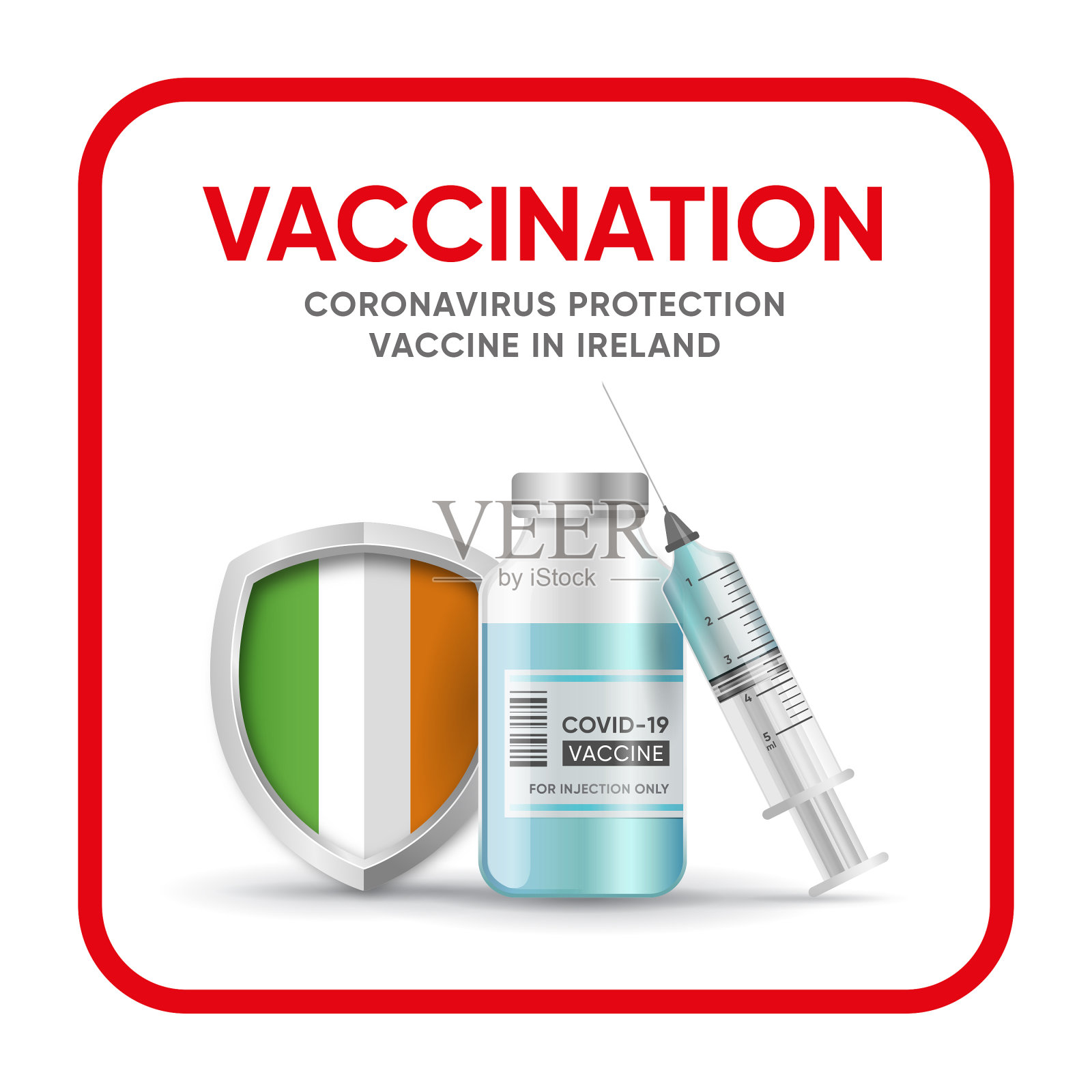 疫苗-冠状病毒和流感疫苗套装插画图片素材