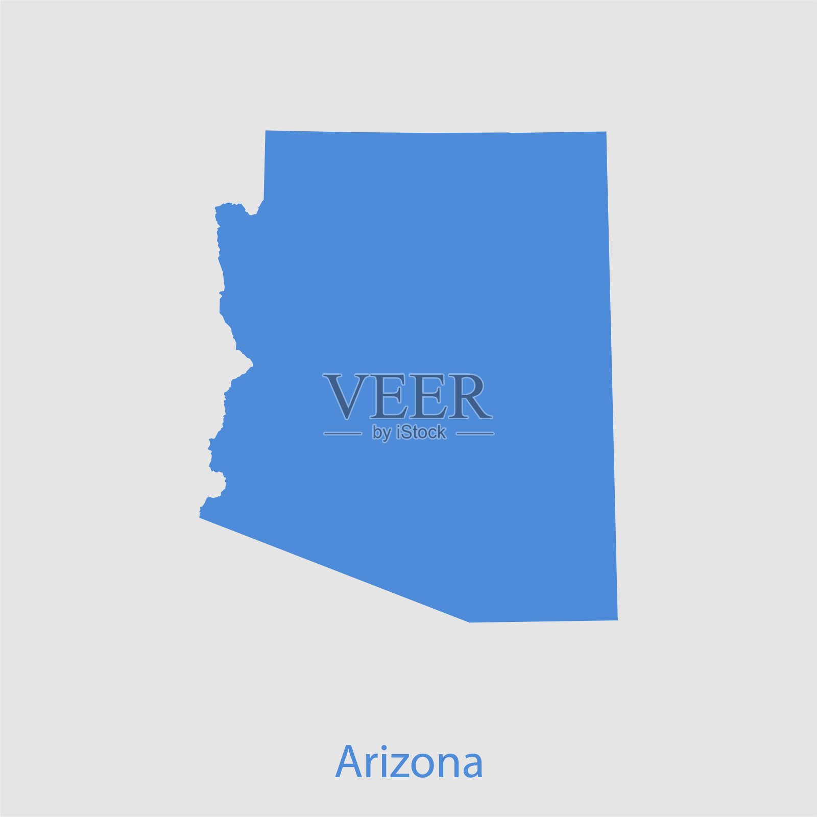 亚利桑那州的地图插画图片素材