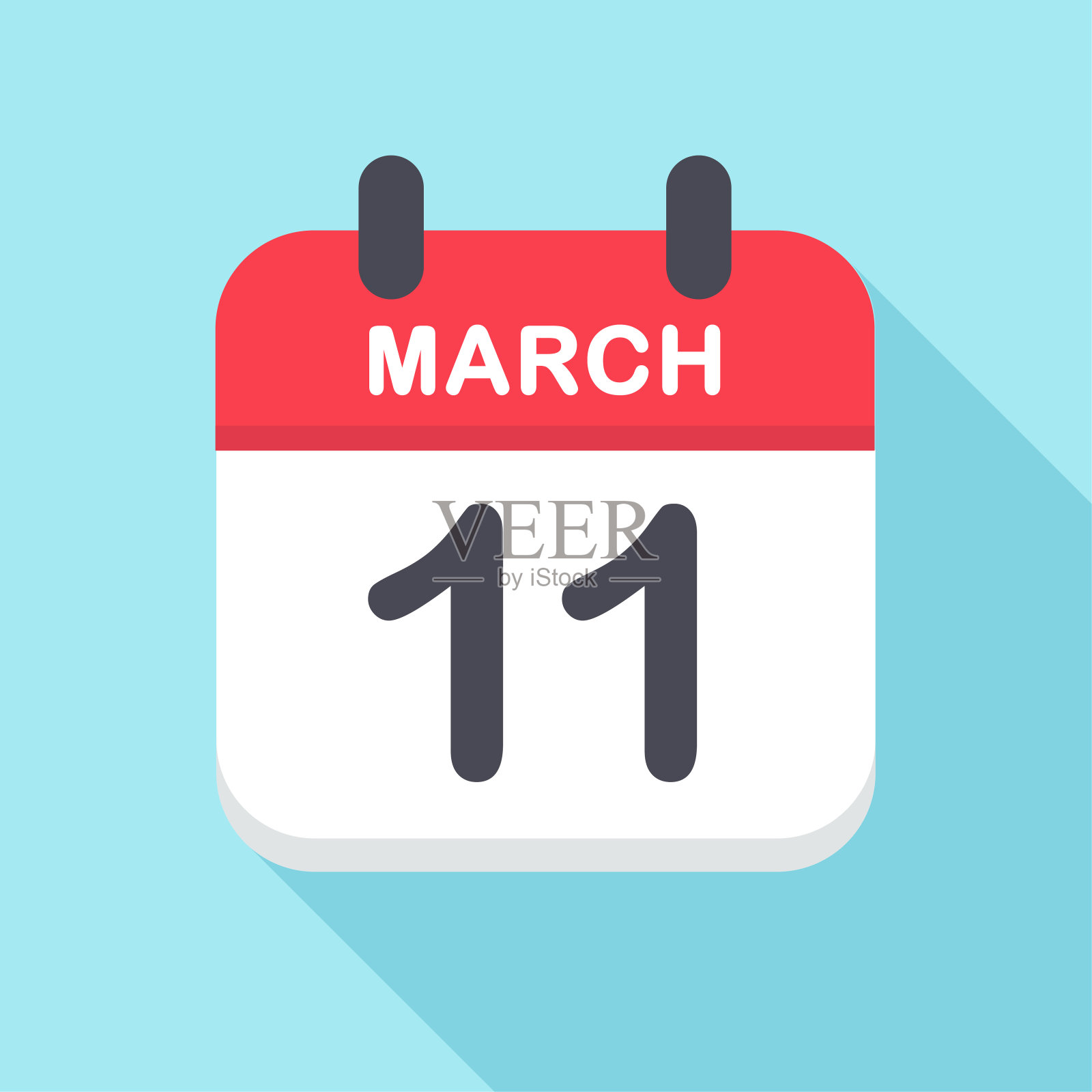 3月11日-日历图标-新年插画图片素材