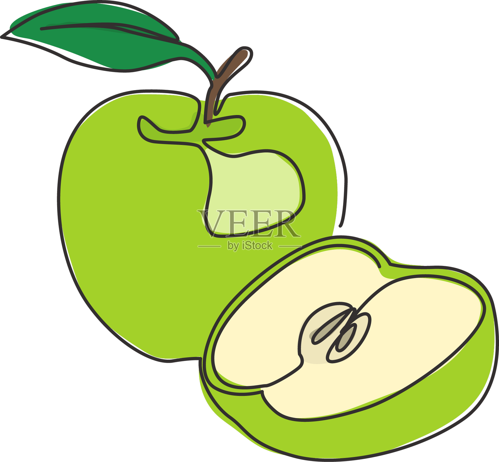 一种连续的线画切片和整体设计元素图片