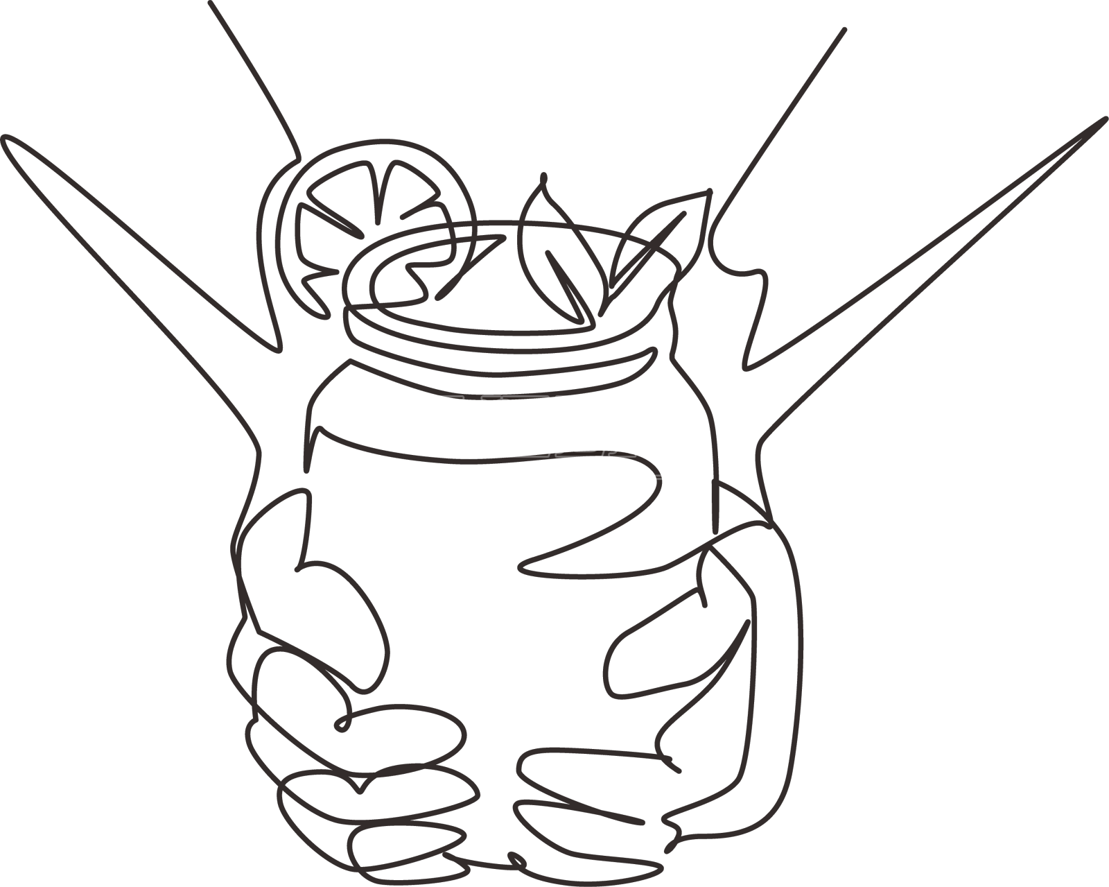 单手连续画线设计元素图片