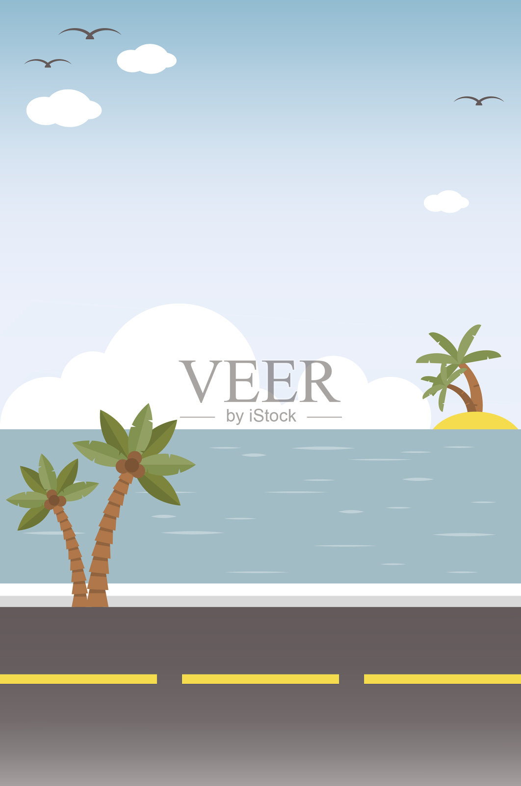 暑假暑假海滩海报插画图片素材