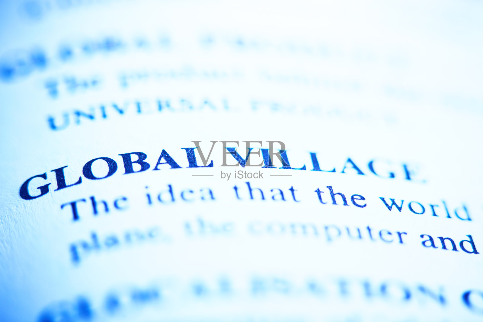 在商业词典中定义的地球村照片摄影图片