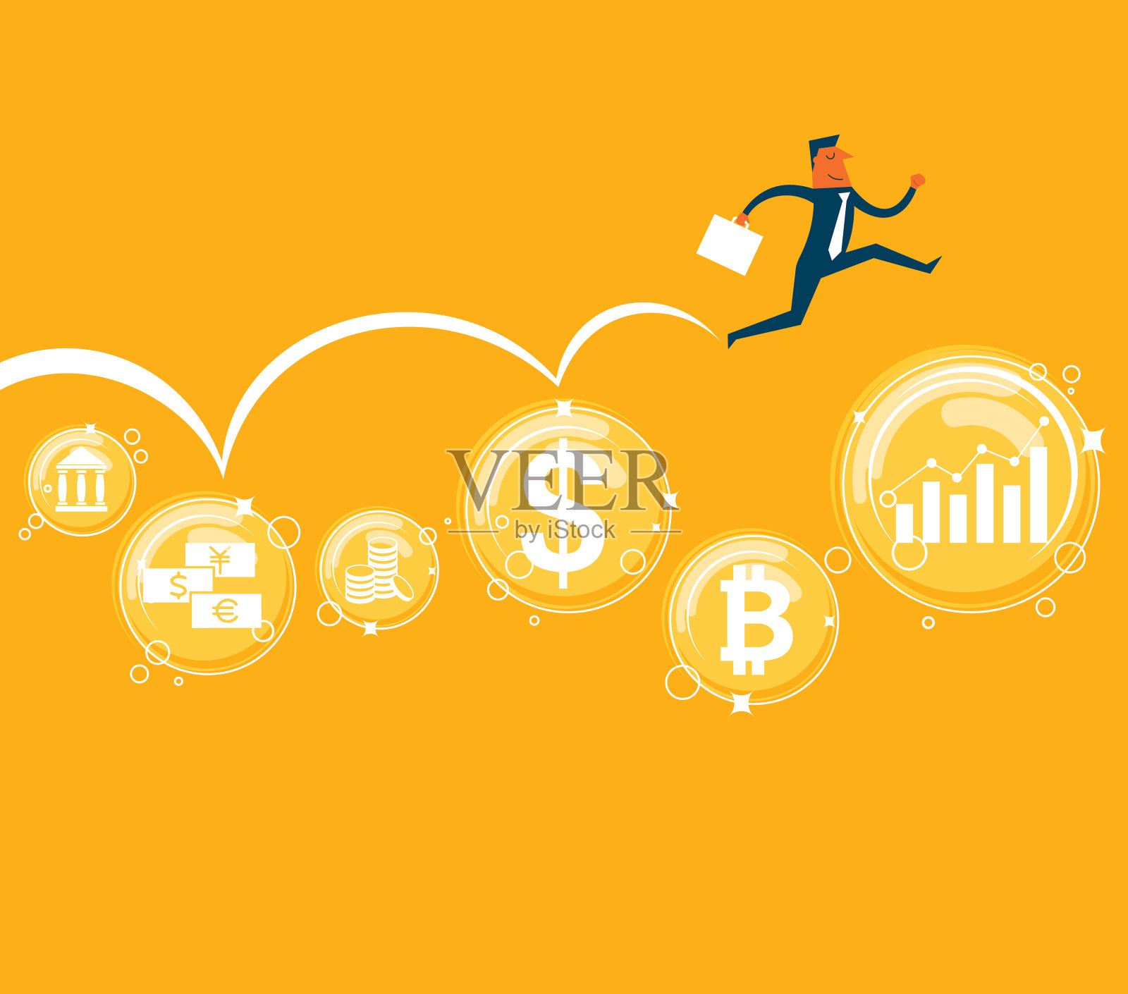 商人跳插画图片素材