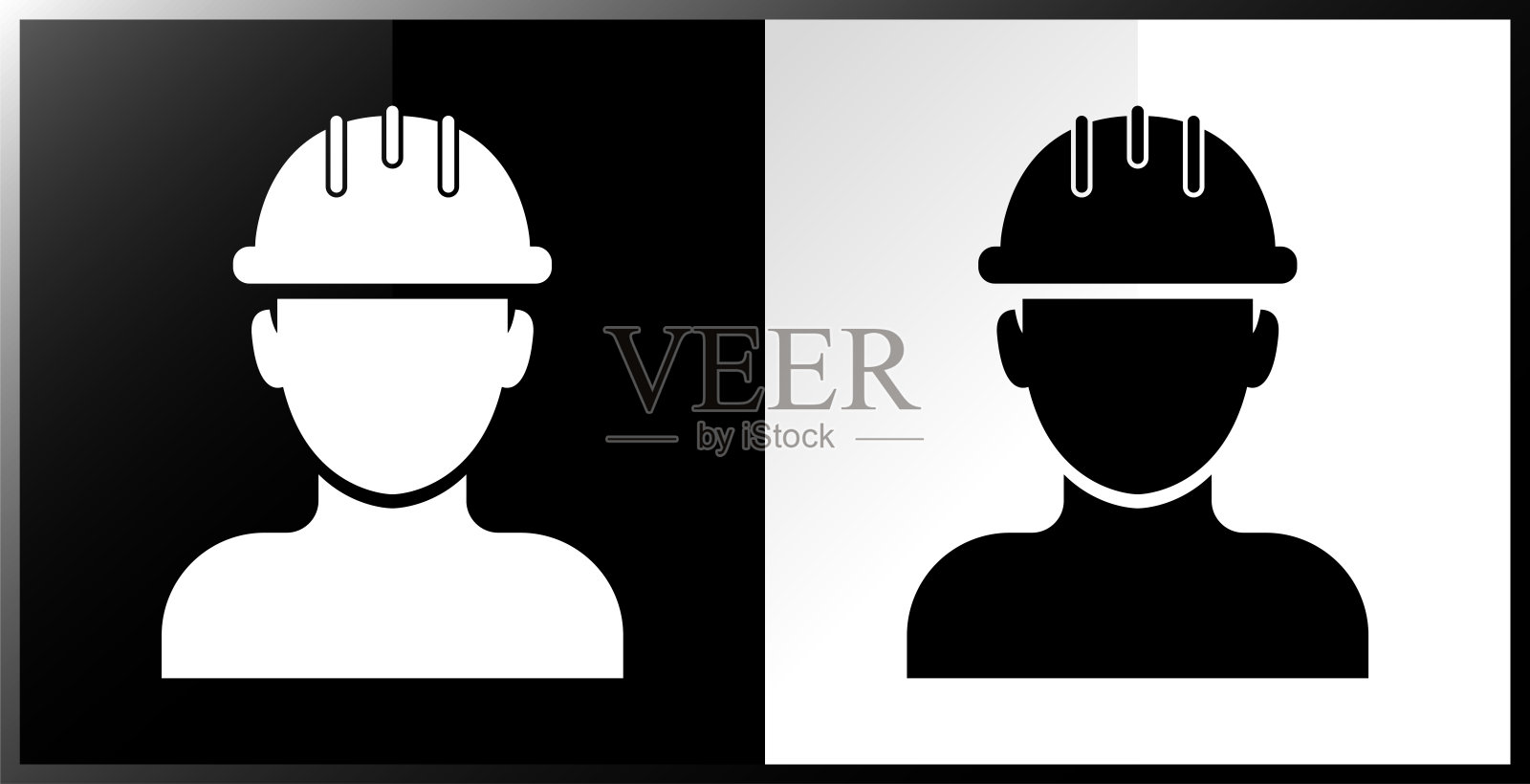 工人，建筑头盔图标。图标素材