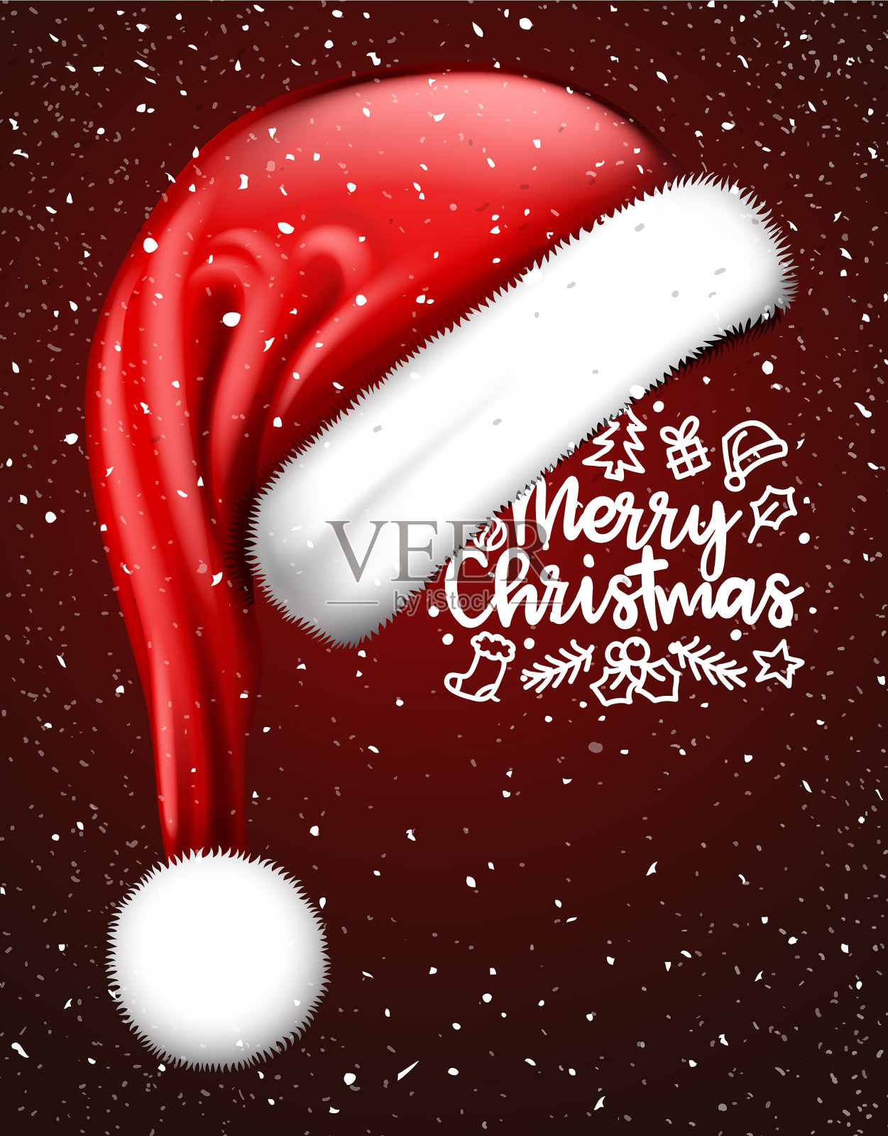 圣诞老人的帽子礼物插画图片素材