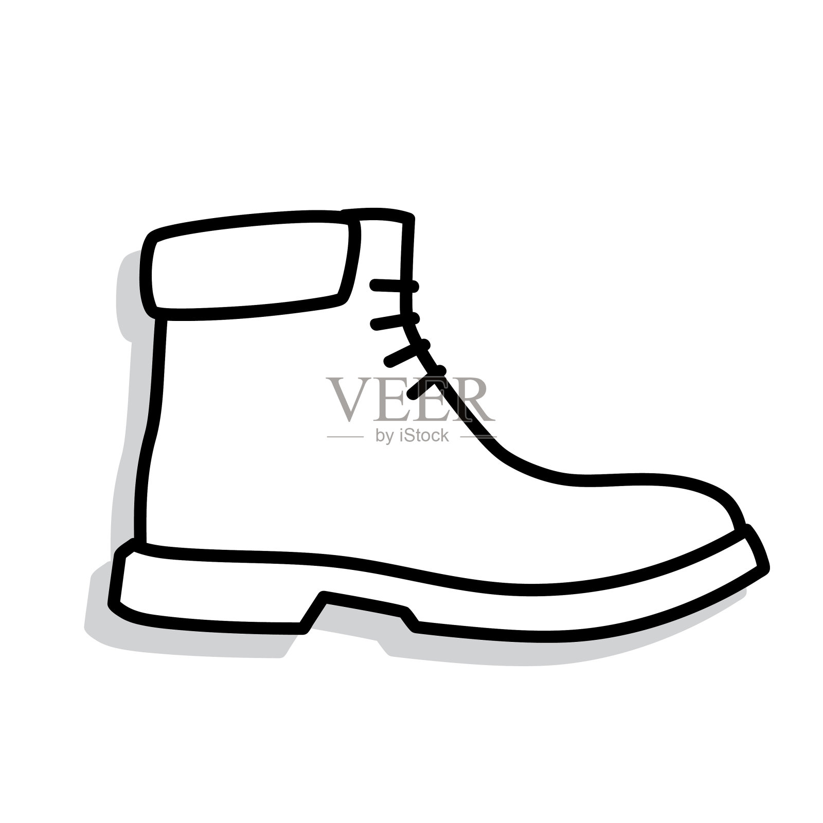 工作靴涂鸦插画图片素材