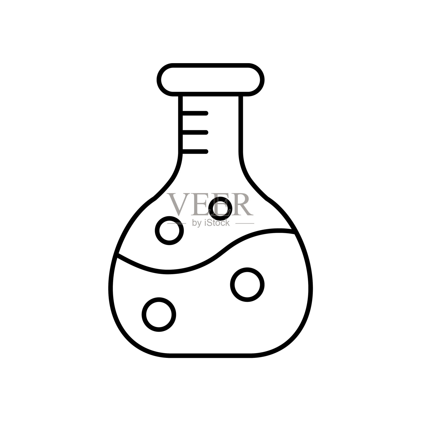 锥形烧瓶矢量图标，可以很容易地修改或编辑图标素材