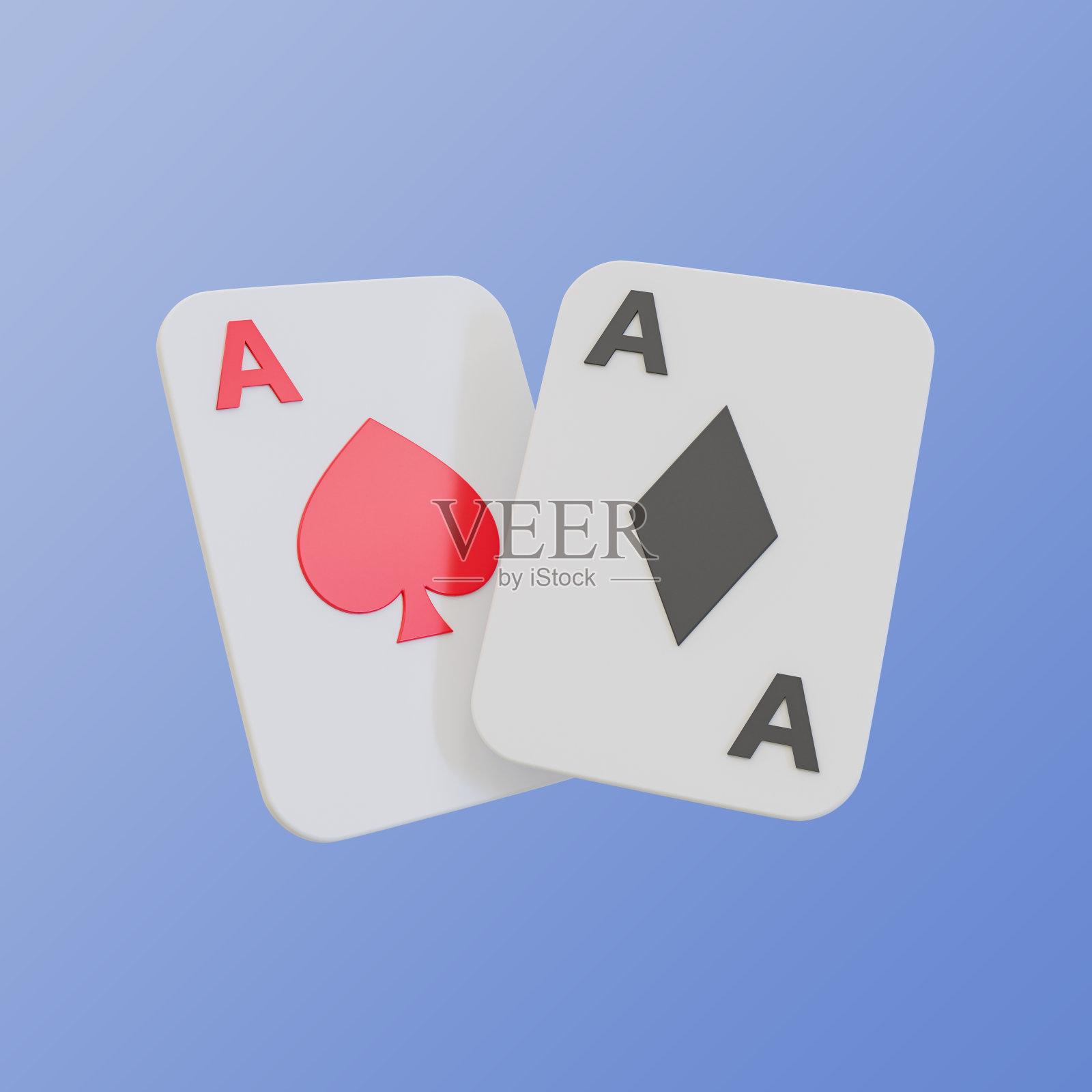 3D简约风格扑克牌照片摄影图片