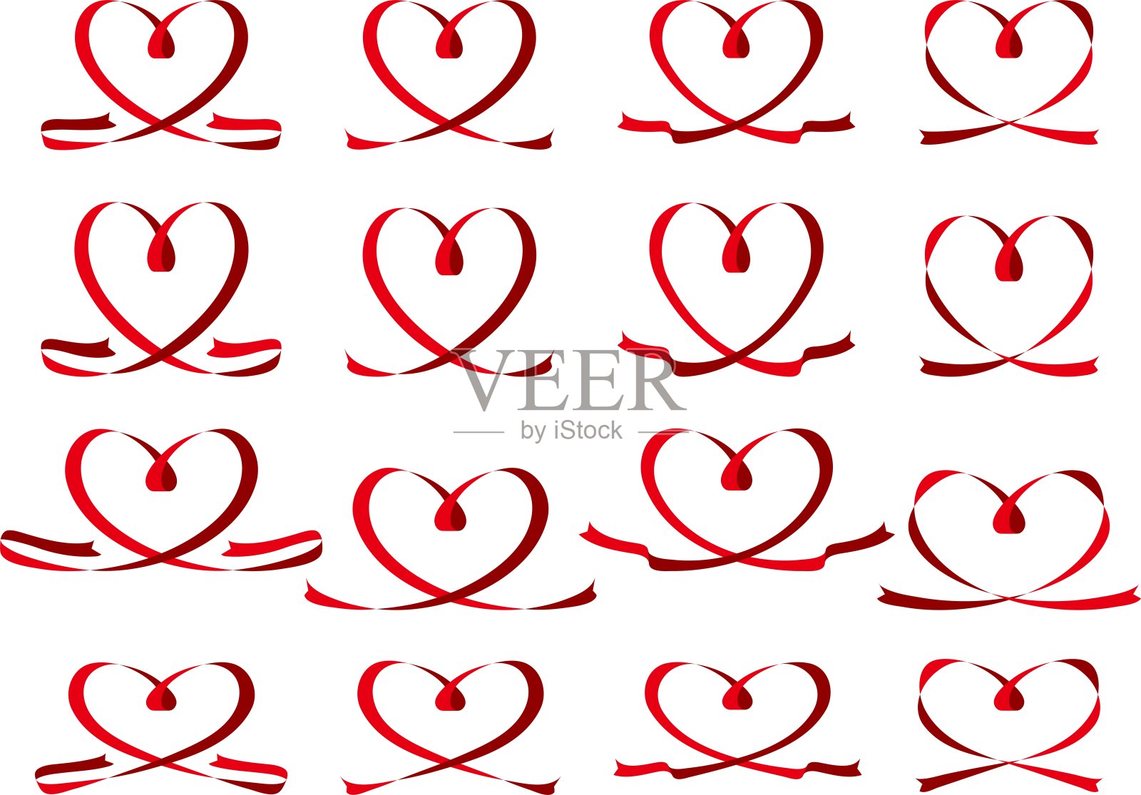 丝带047-3心形插画图片素材