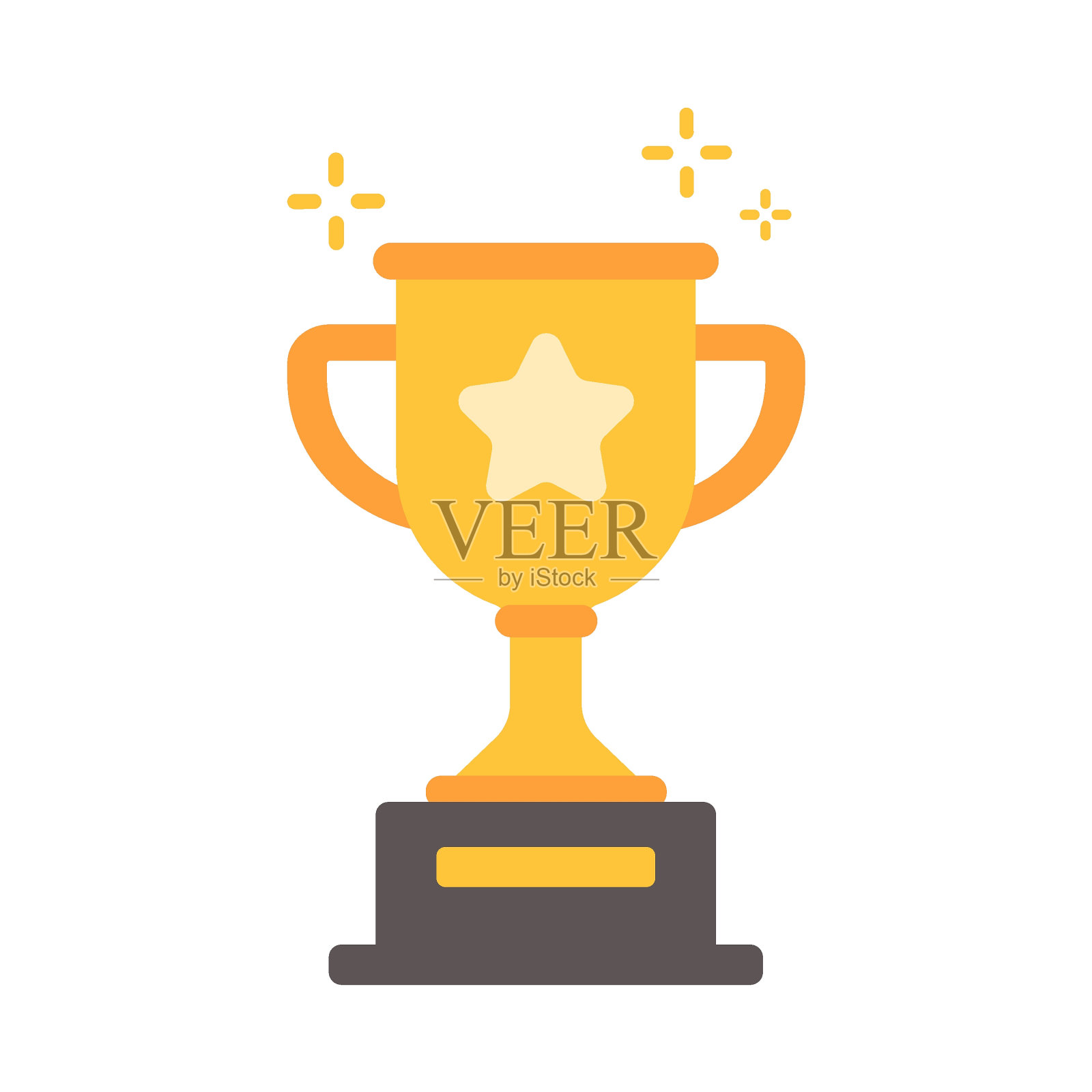 成功的金色奖杯。颁发给体育比赛优胜者的奖品插画图片素材