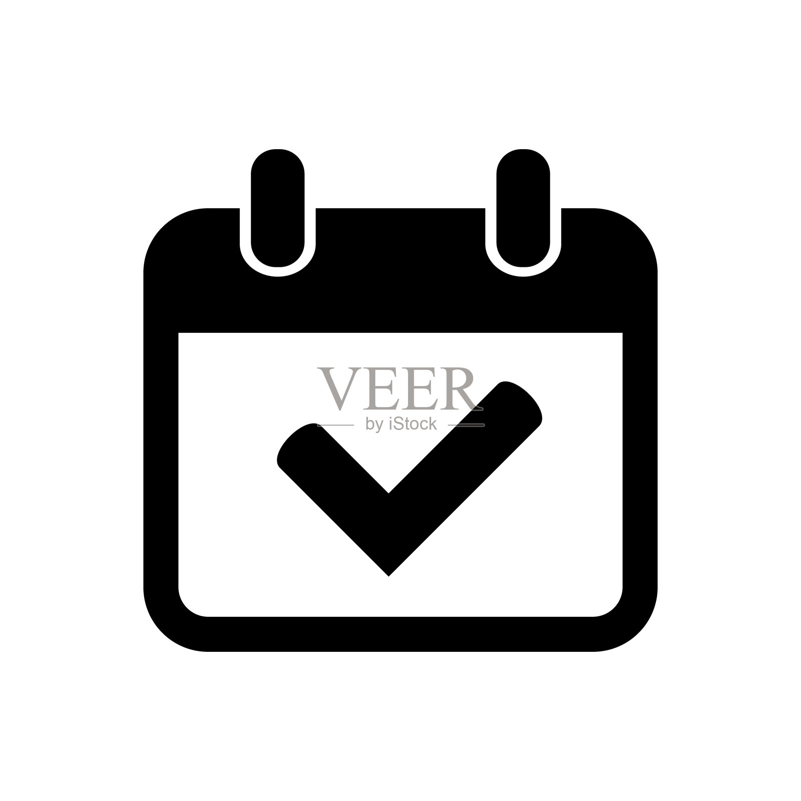 日历复选标记图标。图标素材