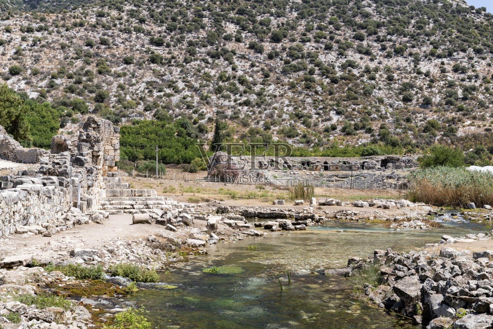 位于安塔利亚菲尼克的利米拉古城。照片摄影图片