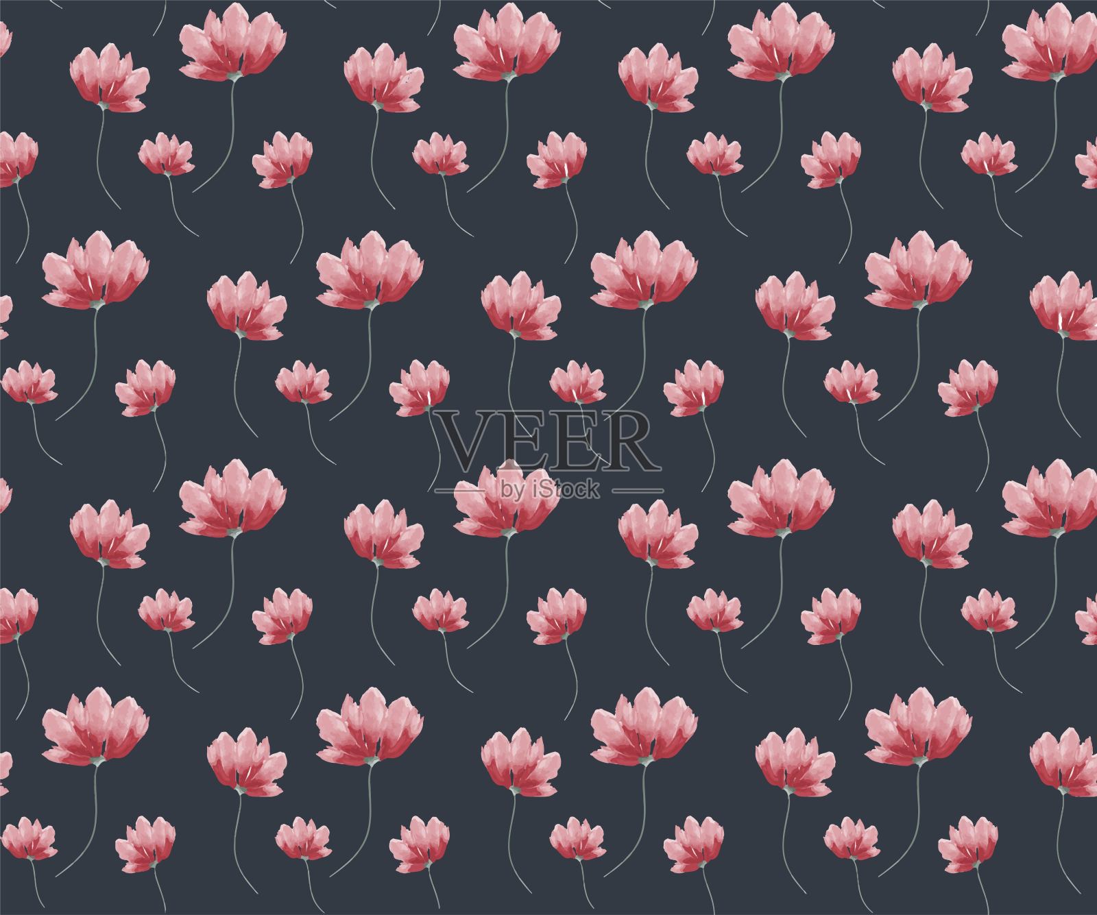 水彩花婚礼请柬模板图案刻字插画图片素材