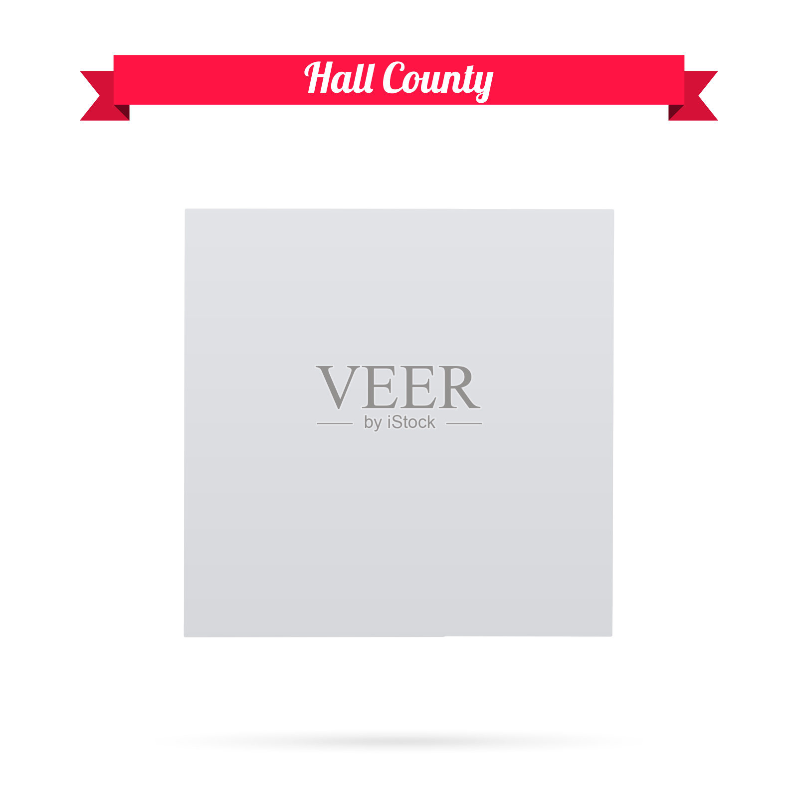 德克萨斯州霍尔县。白底红旗地图插画图片素材