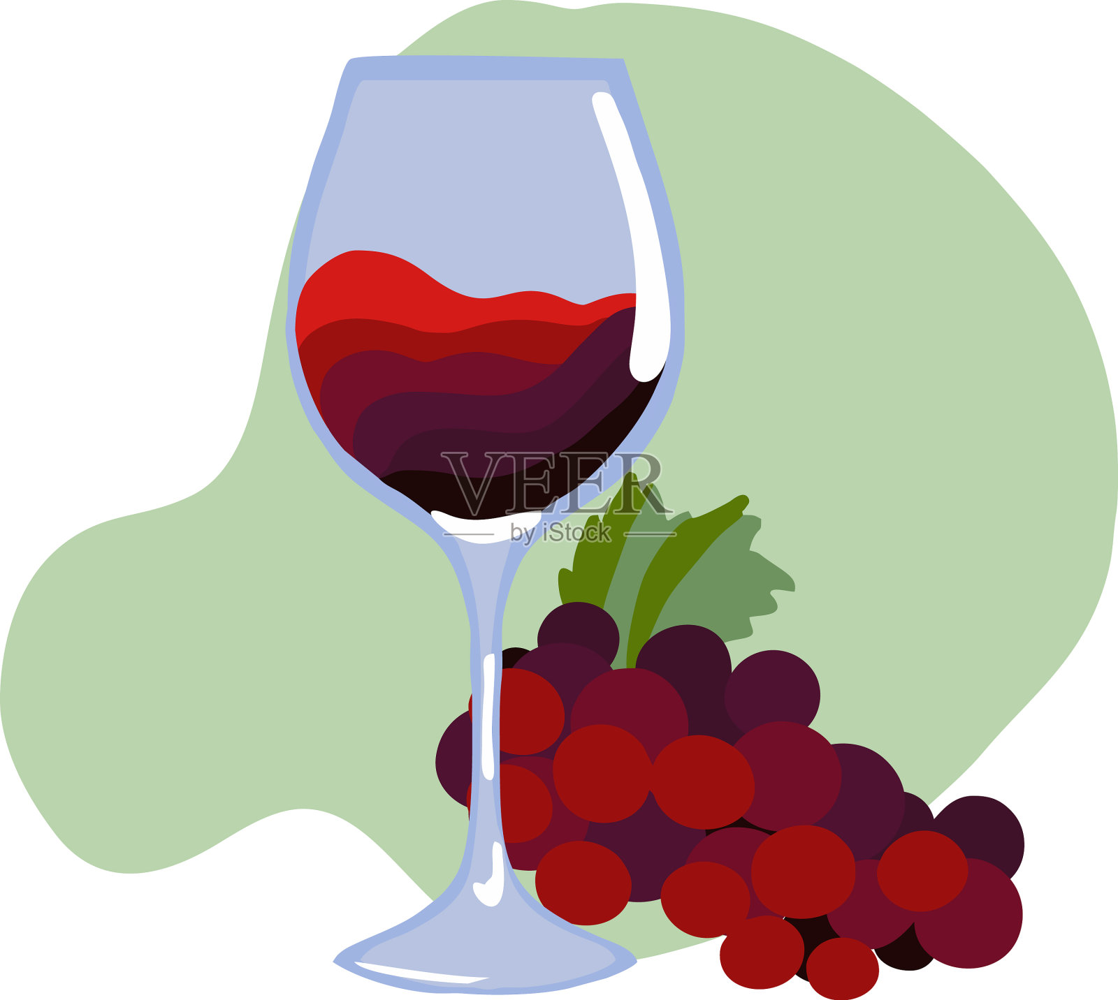 酒杯里的红酒插画图片素材