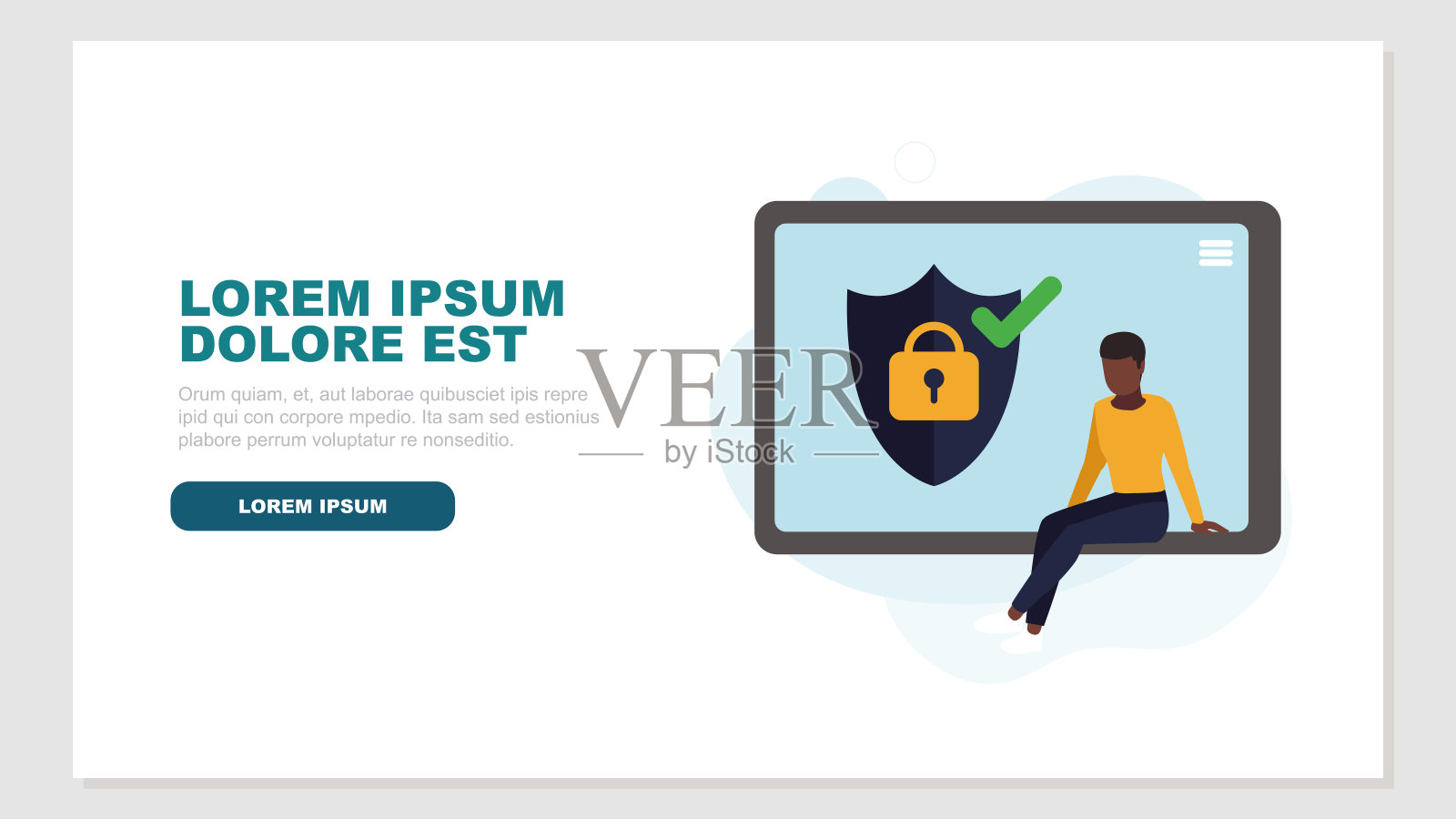 放松的人正在安全登录插画图片素材